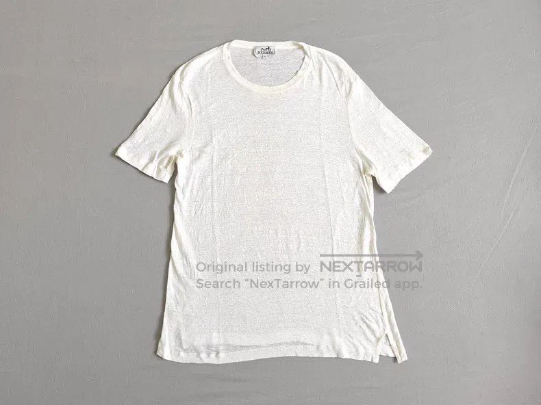 Hermes Hermes Short Sleeve T-Shirt, 100% Linen Fabric, White Colo Size US M / EU 48-50 / 2 - 1 Thumbnail
