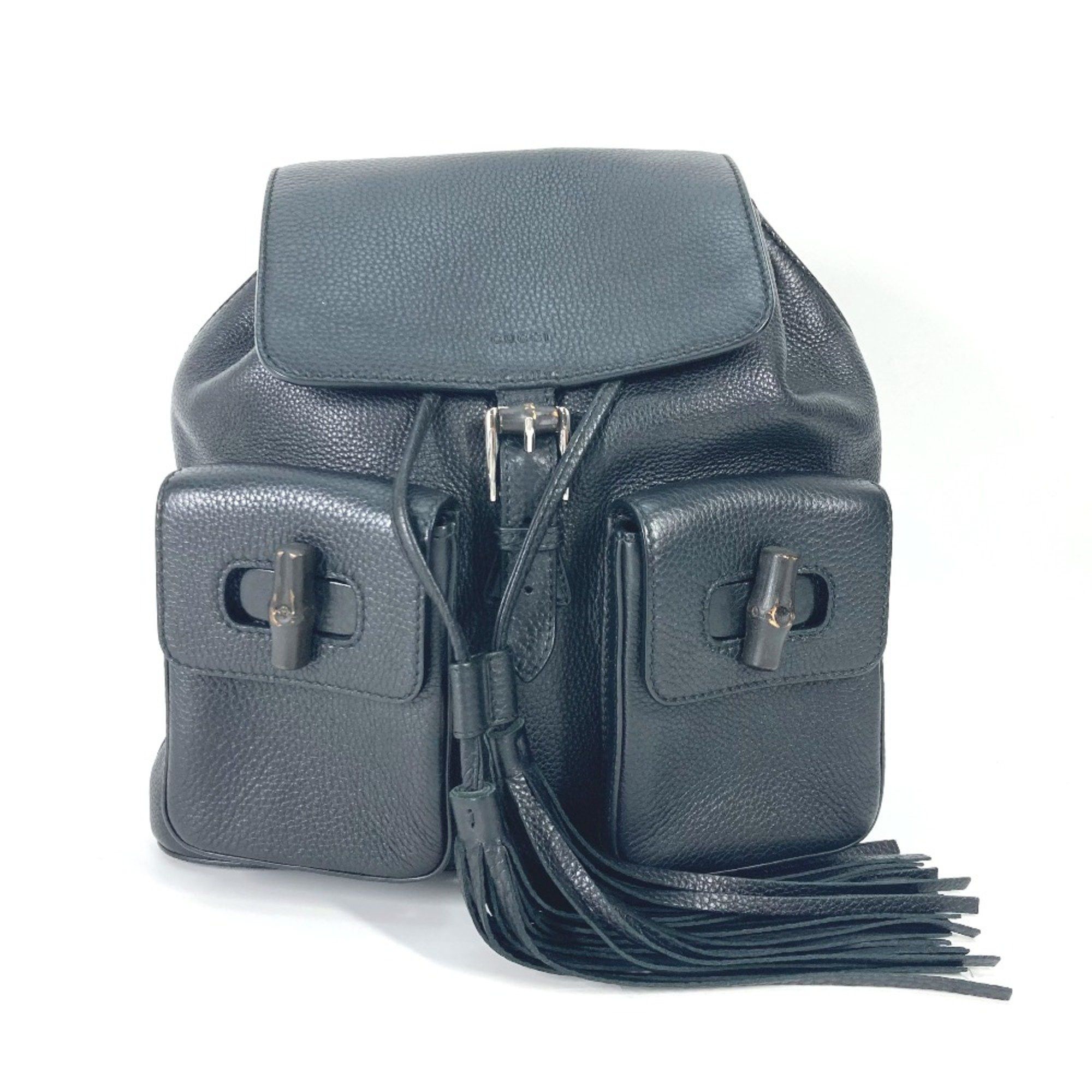 Gucci Gucci 370833 Bamboo Bag Backpack Black Size ONE SIZE - 1 Thumbnail