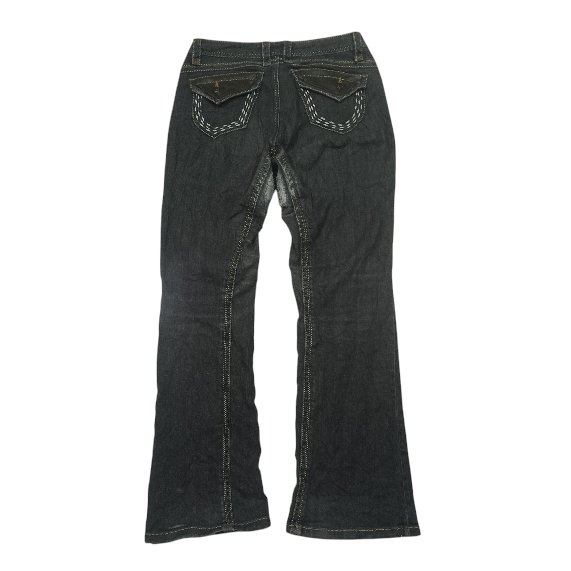 Distressed Bootcut M.A. Japanese tribal pocket design Jeans