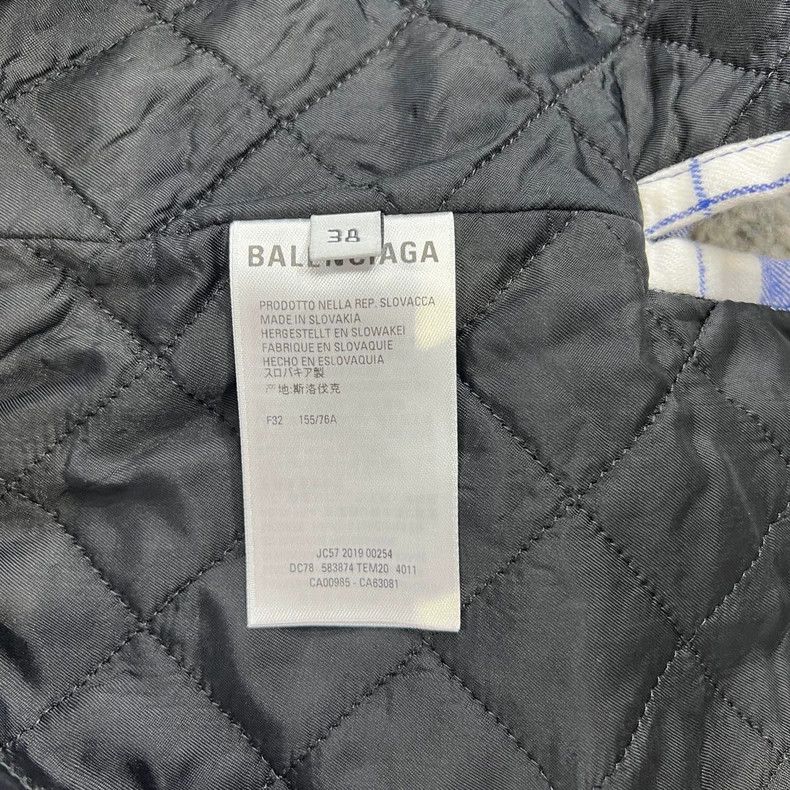Balenciaga Balenciaga size 38 White and blue plaid long-sleeved cotto Size S / US 4 / IT 40 - 4 Thumbnail
