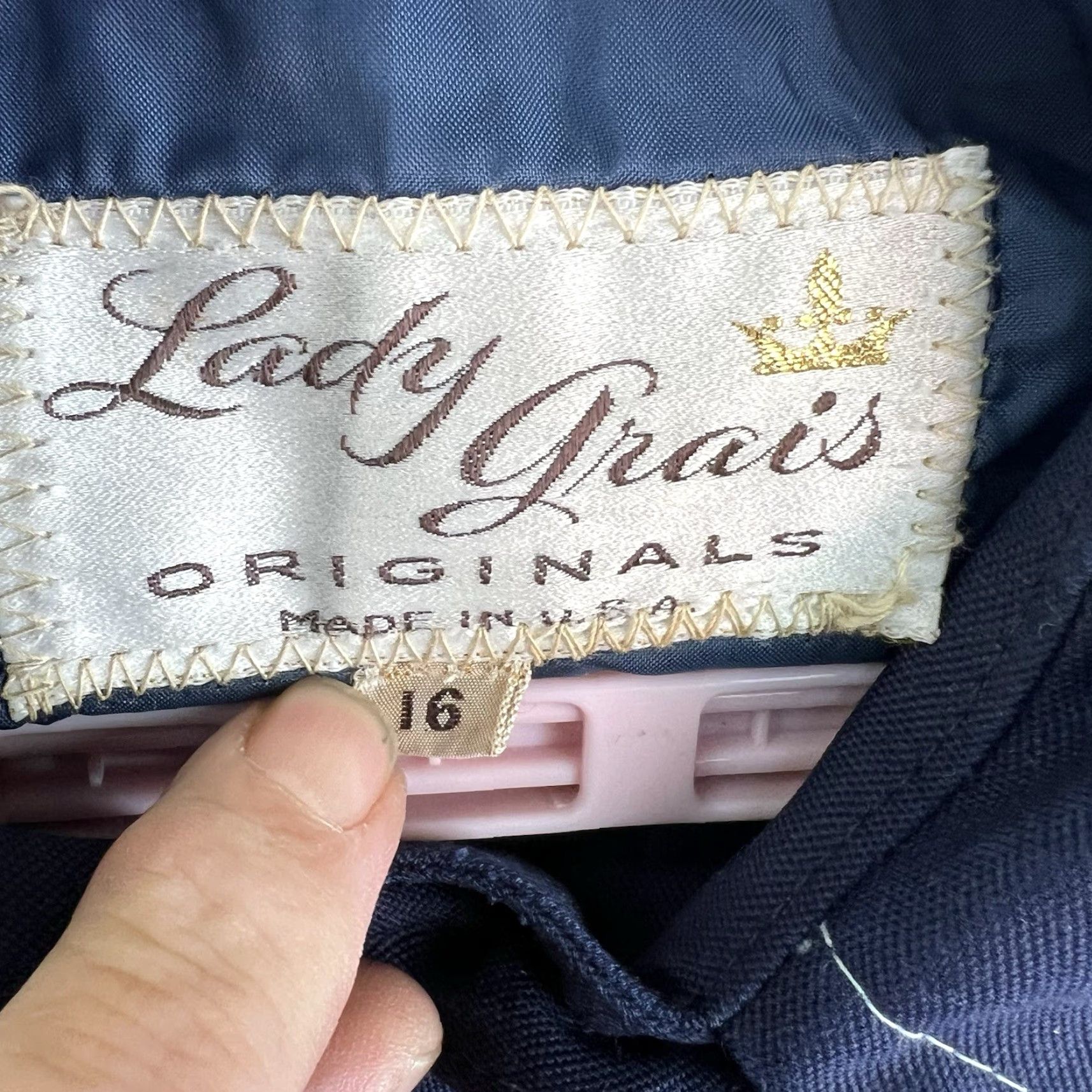 Vintage VINTAGE 1970s Lady Grais Belted Overcoat Women's Size 16 Blue Cotton Mod/GoGo USA Size XXL / US 16-18 / IT 52-54 - 4 Thumbnail