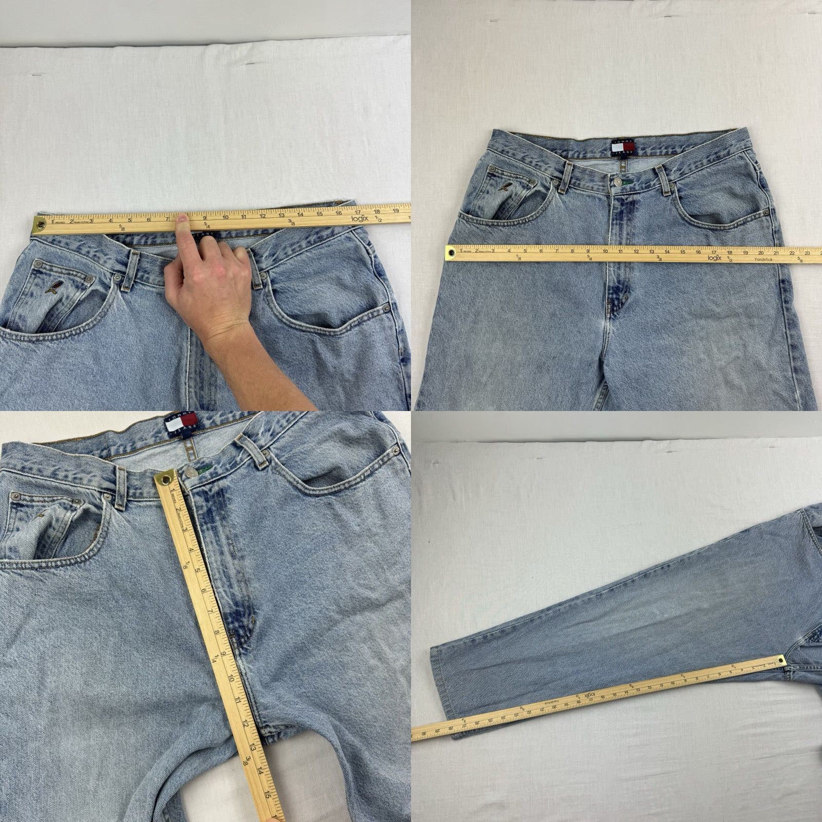 Tommy Hilfiger VINTAGE Tommy Hilfiger Jeans Adult 38x30 Blue Grunge Y2K 90s Hipster Punk Pants Regular Mens Jeans 90s Style Straight Size US 38 / EU 54 - 8 Thumbnail