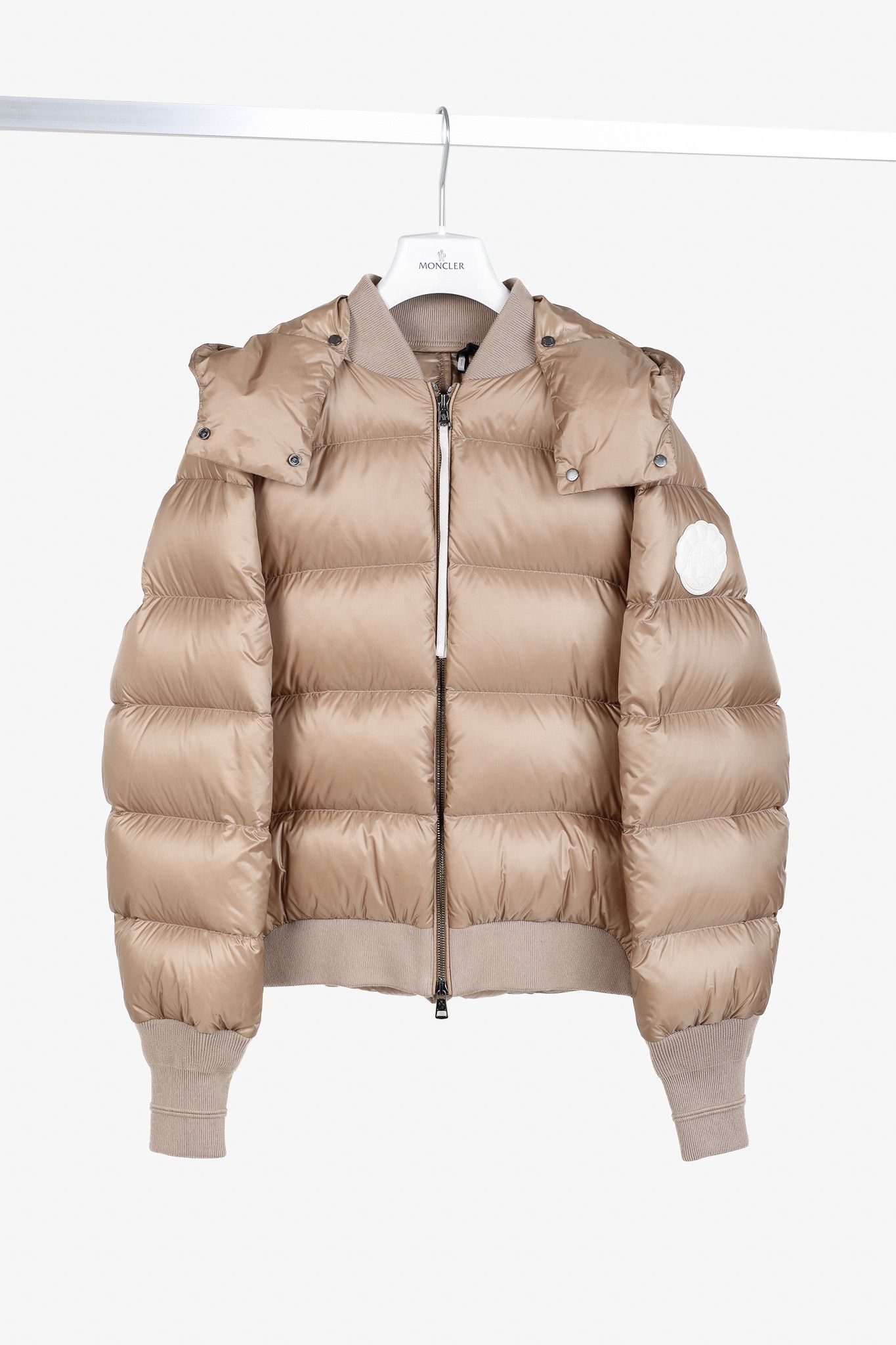 Moncler Moncler x Lulu Li Posterus Camel Hooded Short Down Jacket Size M / US 6-8 / IT 42-44 - 1 Thumbnail