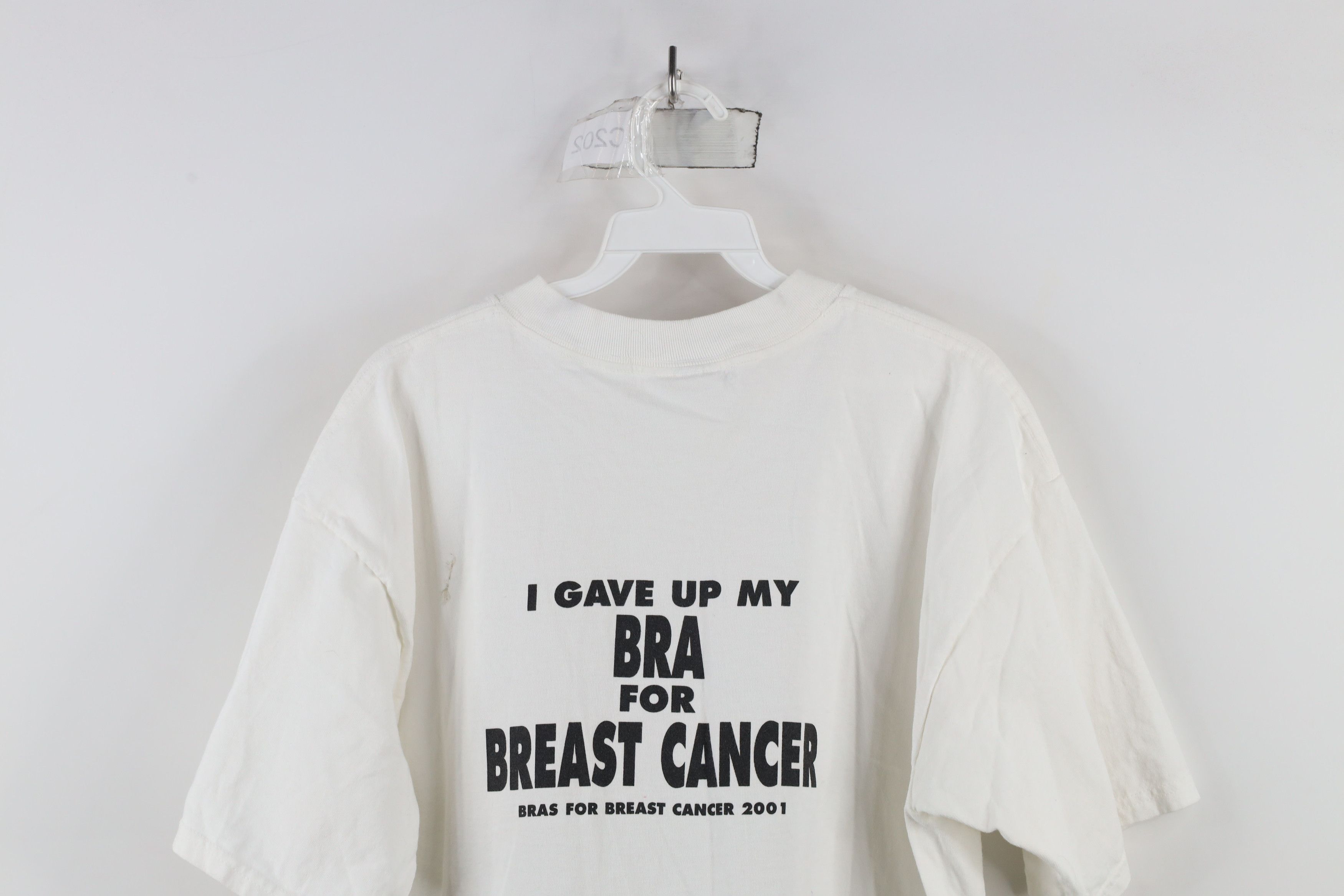 Gildan × Vintage Vintage Y2K 2001 & Heifers Saloon Breast Cancer Bra T-Shirt Size L / US 10 / IT 46 - 11 Thumbnail