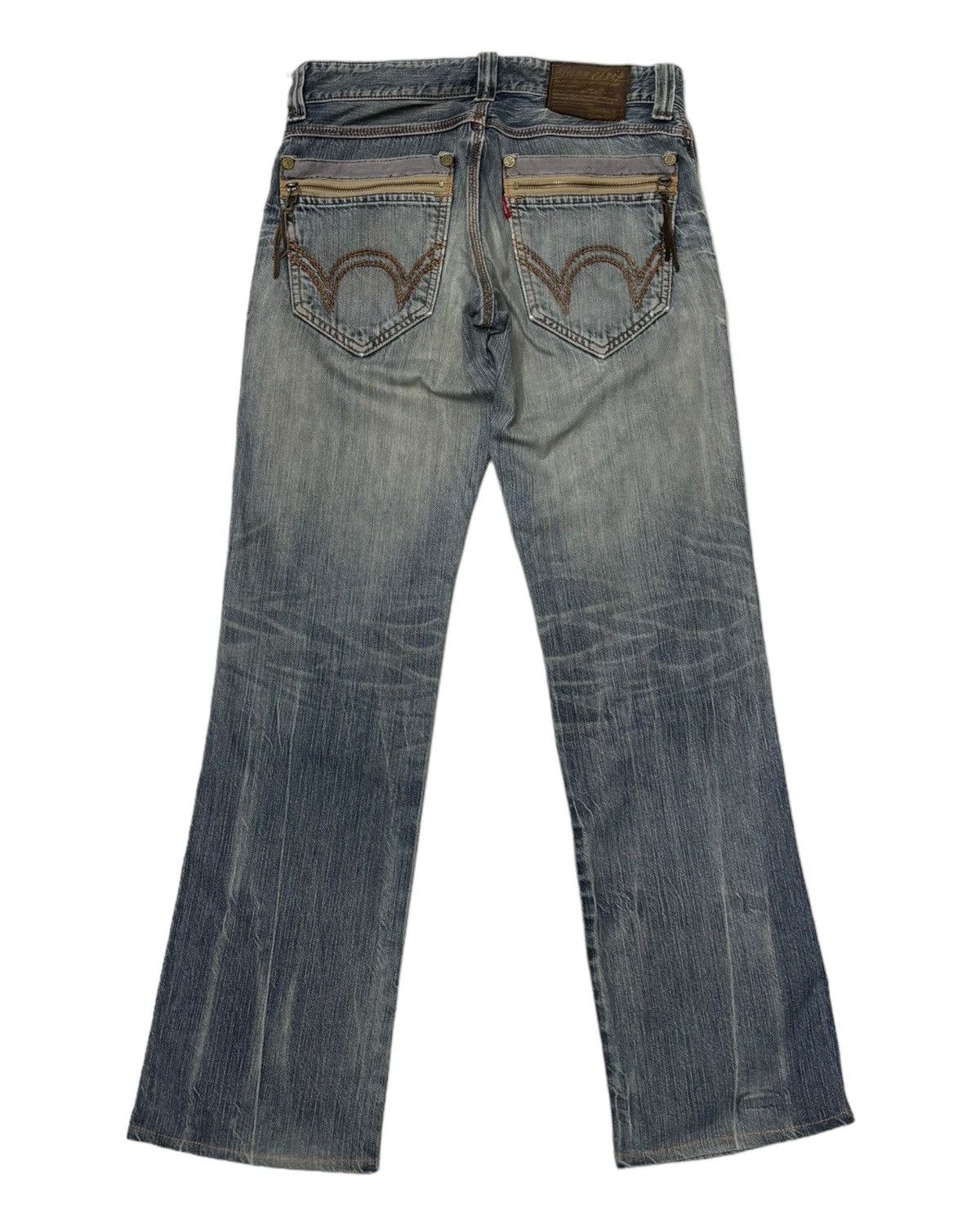 Edwin × Hysteric Glamour EDWIN FLARE JEANS BLUE TRIP DISTRESS DENIM BOOTCUT Size US 32 / EU 48 - 1 Thumbnail