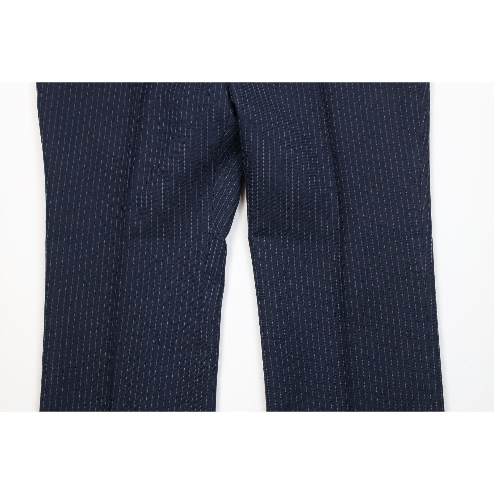 Vintage Vintage 70s 2 Piece Wool Blend Suit Wedding Blue Striped Size 46R - 14 Thumbnail