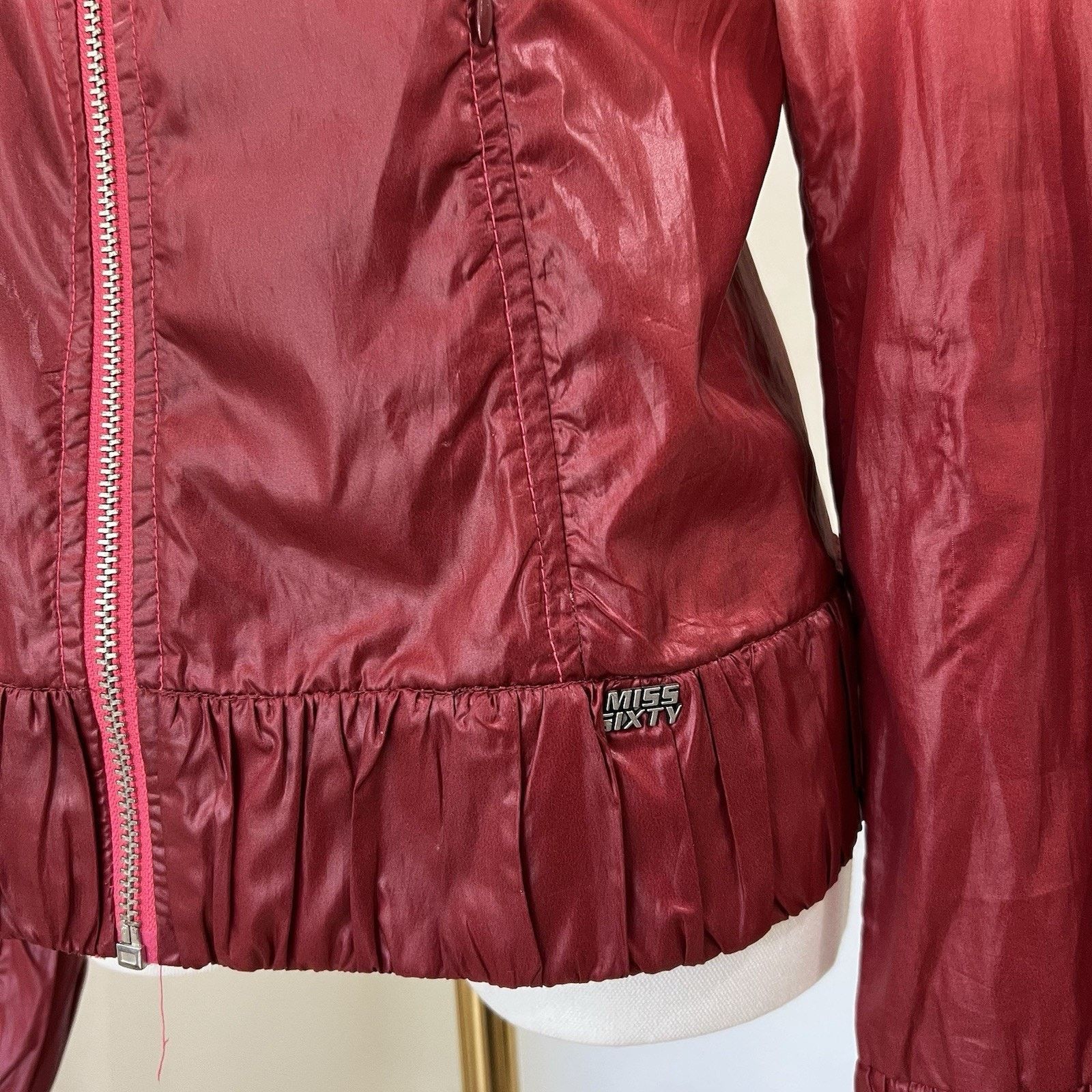Miss Sixty Miss Sixty XS Moto Jacket Windbreaker Y2K Pink Size XS / US 0-2 / IT 36-38 - 3 Thumbnail
