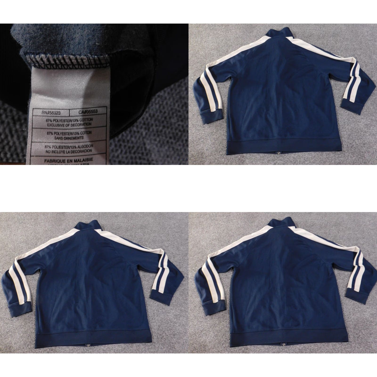 Nike VINTAGE Nike Jacket Mens 2XL Navy Blue Stripe Swoosh Full Zip Track Jacket Size US XXL / EU 58 / 5 - 8 Thumbnail