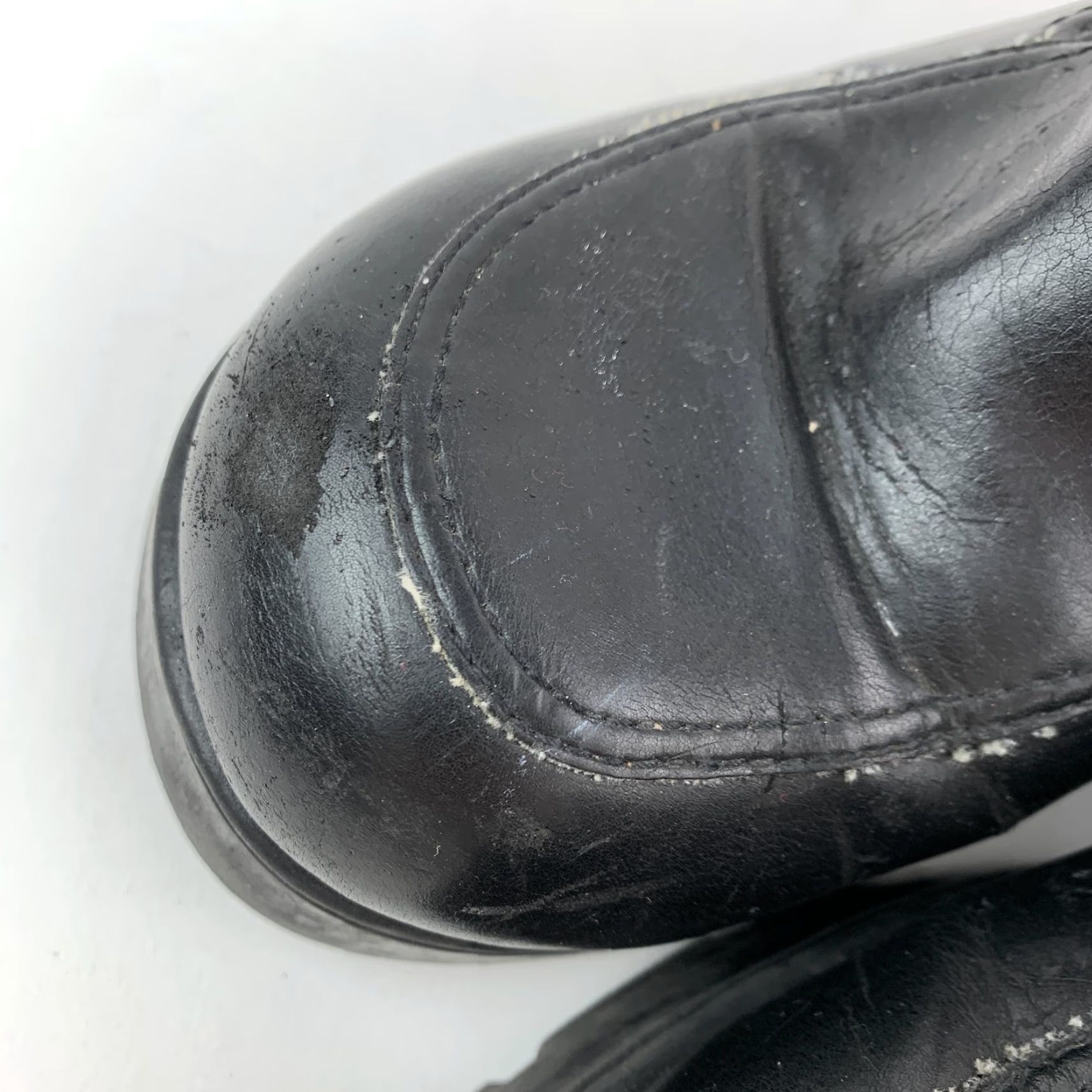 Vintage VINTAGE First Kiss Leather Platform Loafers Women Read First Kiss Black Slip-On 7.5 Round Toe Platform Chunky Heel 3.5in Y2K Grunge 90s Vintage Womens Size US 8 / IT 38 - 6 Thumbnail