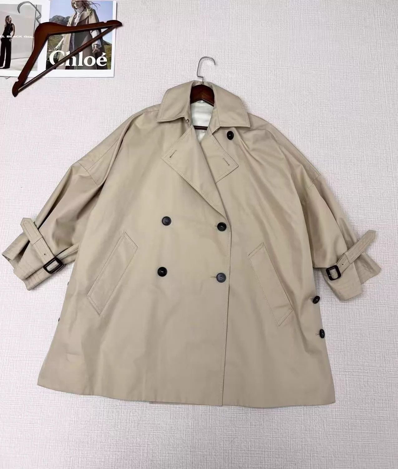 Max Mara MaxMara Weekend DB Trench Khaki Loose 150/76A Size XS / US 0-2 / IT 36-38 - 1 Thumbnail