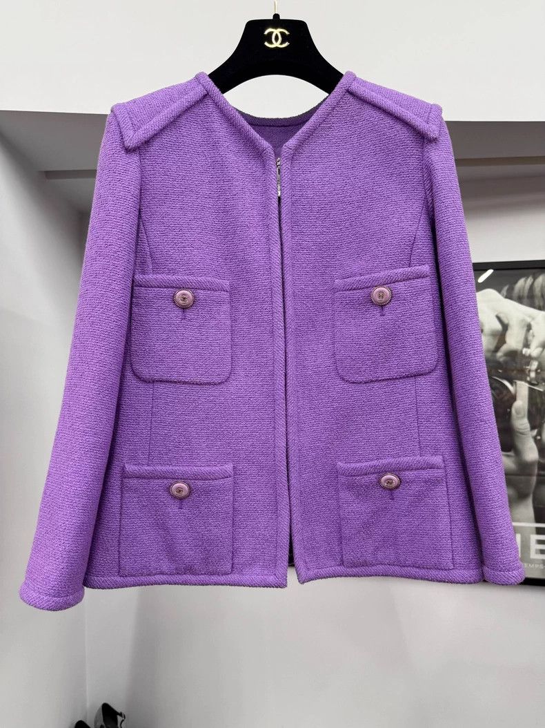 Chanel Chanel Purple four-pocket zipper jacket Size XS / US 0-2 / IT 36-38 - 1 Thumbnail