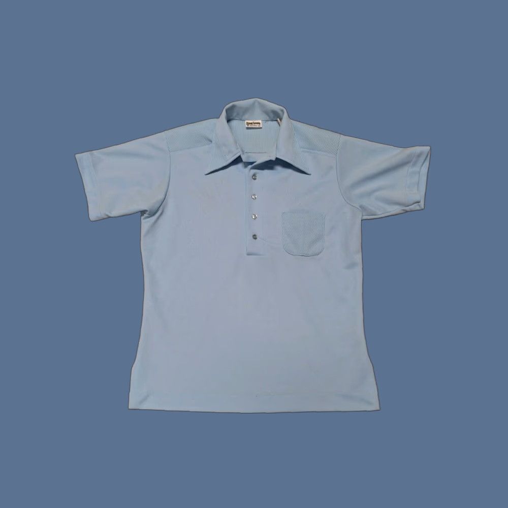 Vintage VINTAGE King Louie Bowling Shirt Button Work 70s Casual Collar General Electric Shirt M Blue Polyester Logo 80s Mens Size US M / EU 48-50 / 2 - 1 Thumbnail