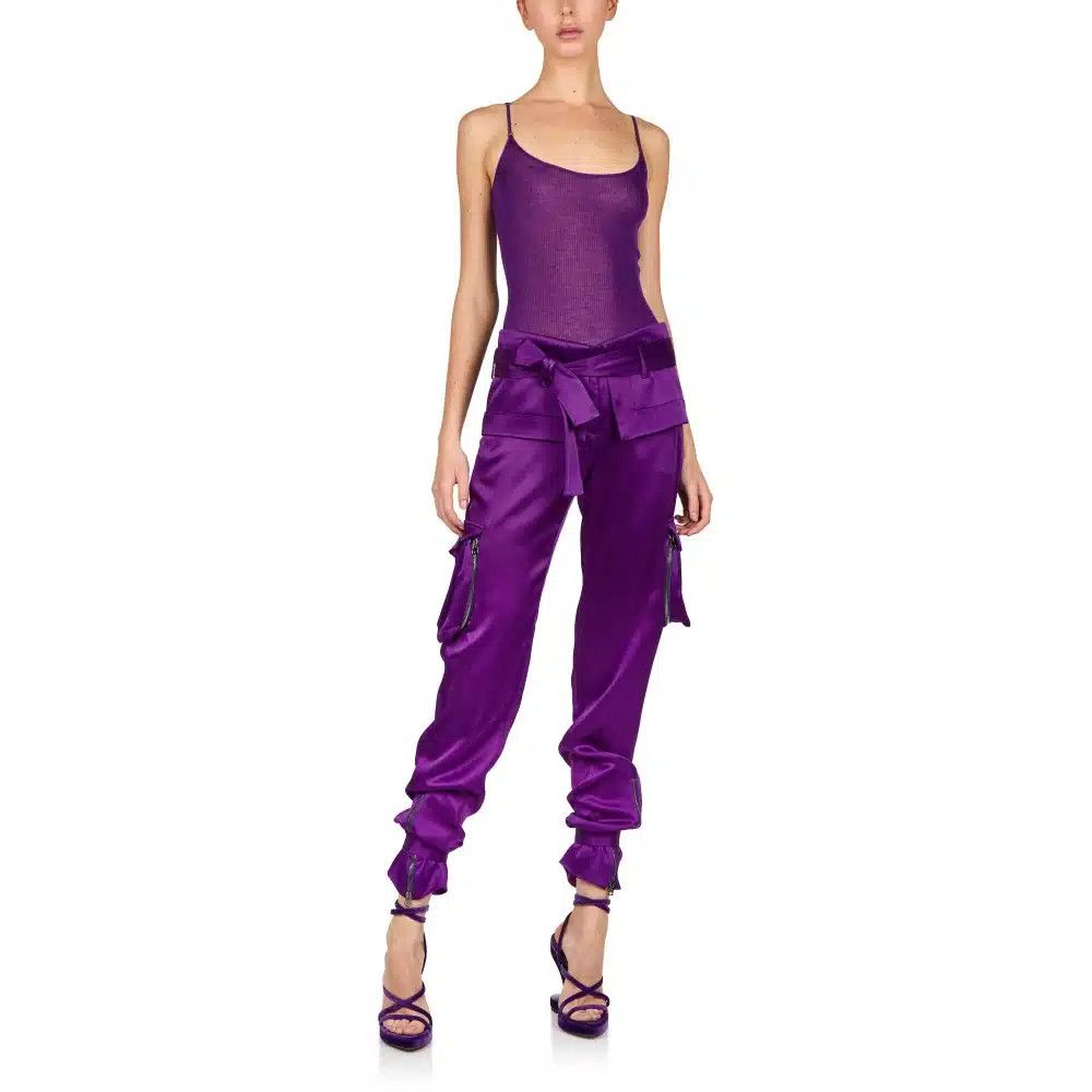 Tom Ford o1loc1c1224 BOK039 Ribbed Bodysuit in Purple Size XXS / US 00 / IT 34 - 2 Thumbnail