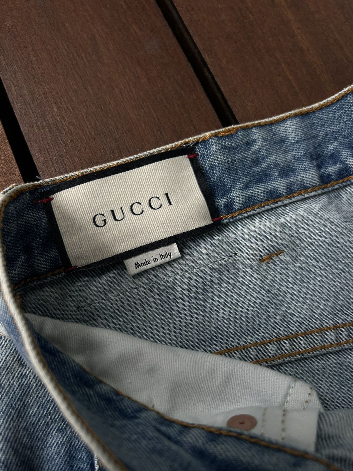 Gucci SS20 Gucci Eco-Bleached Distressed Straight-Leg Jeans Size US 32 / EU 48 - 3 Thumbnail