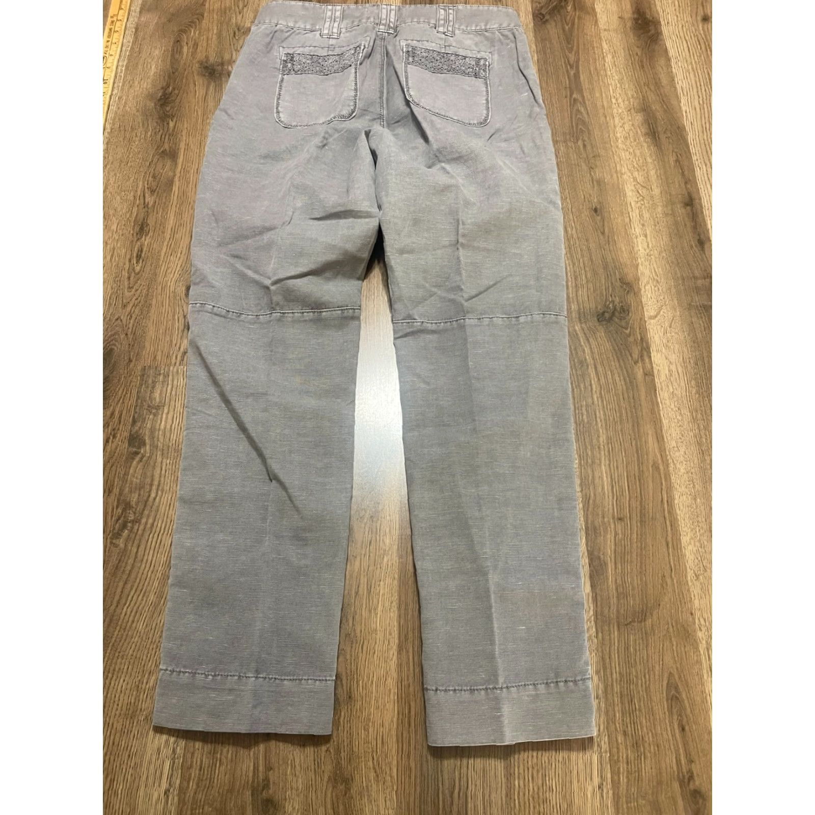 Vintage Sundance Jeans Women's Size 6 Gray Denim Embroidered Pleated Ankle Regular Inseam 30 in Size 28" / US 6 / IT 42 - 2 Thumbnail