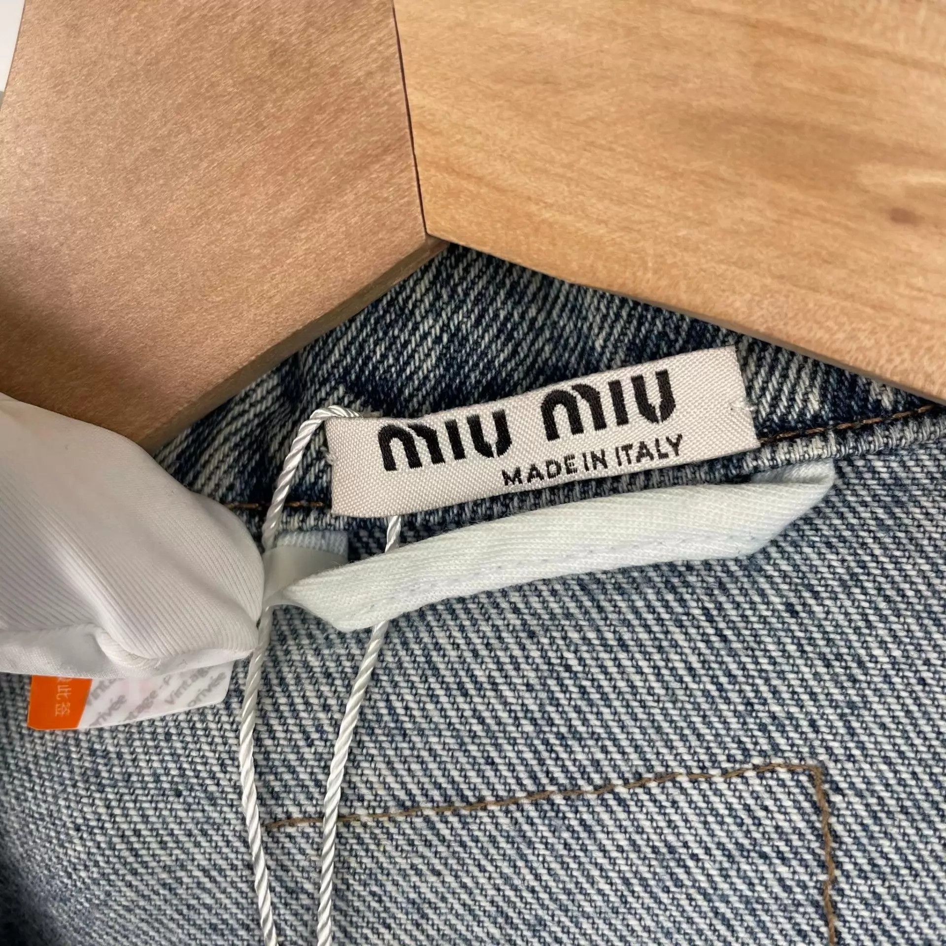 Miu Miu MIU MIU Crystal Collar Denim Jacket Size XS / US 0-2 / IT 36-38 - 6 Thumbnail