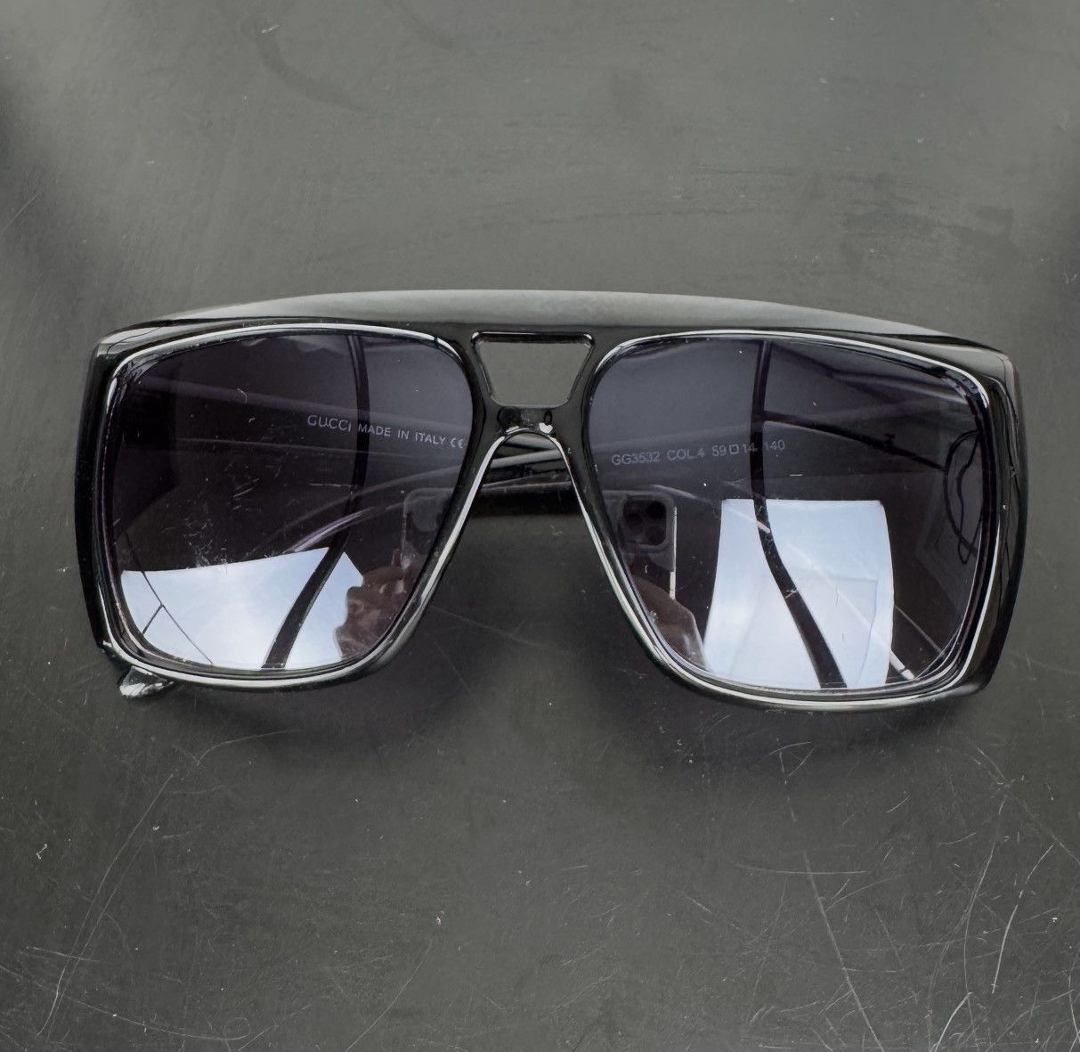 Gucci Gucci Navigator Frame black unisex sunglasses Size ONE SIZE - 9 Thumbnail