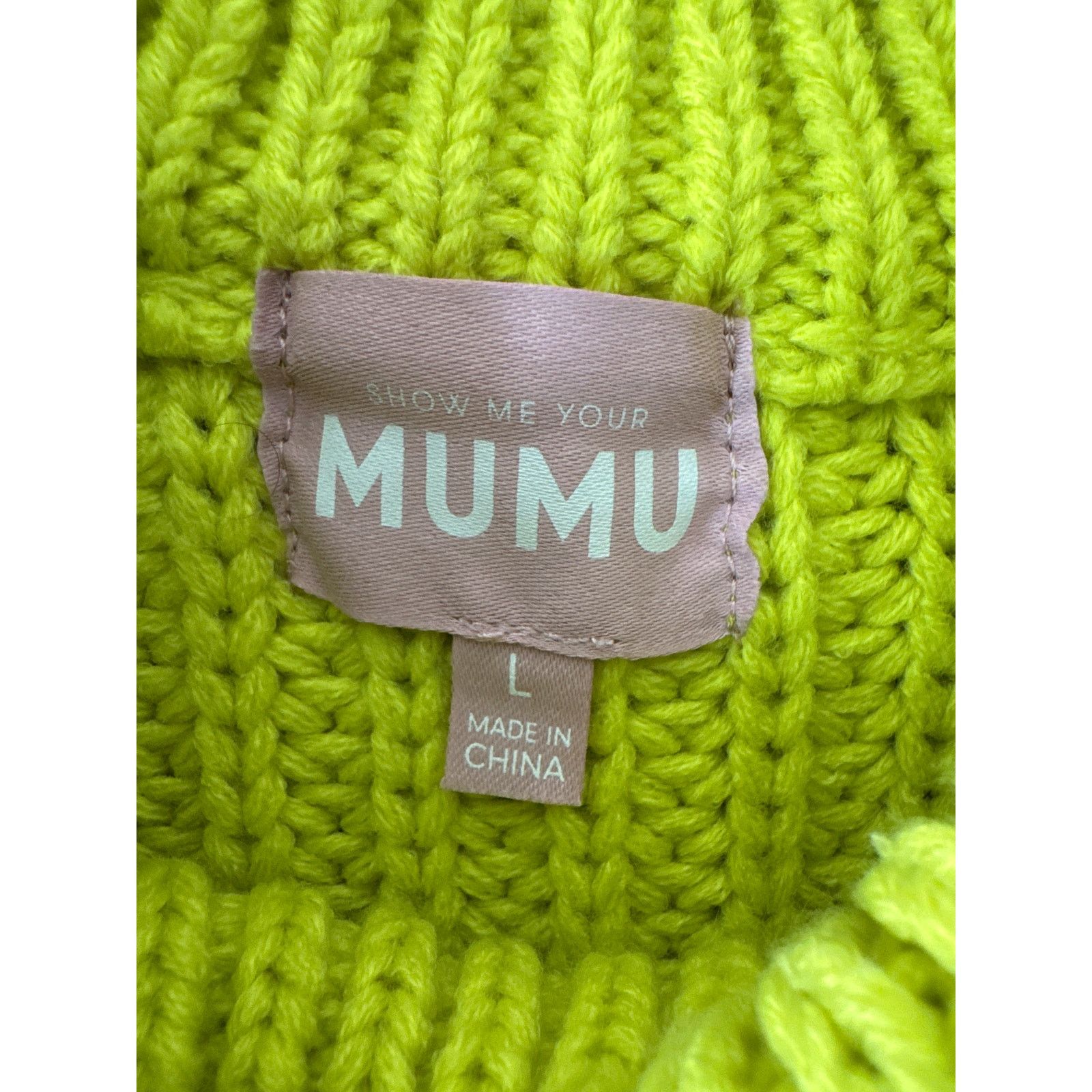 Show Me Your MuMu SHOW ME YOUR MUMU Bailey Sweater Lime Green Knit Large Size L / US 10 / IT 46 - 6 Thumbnail