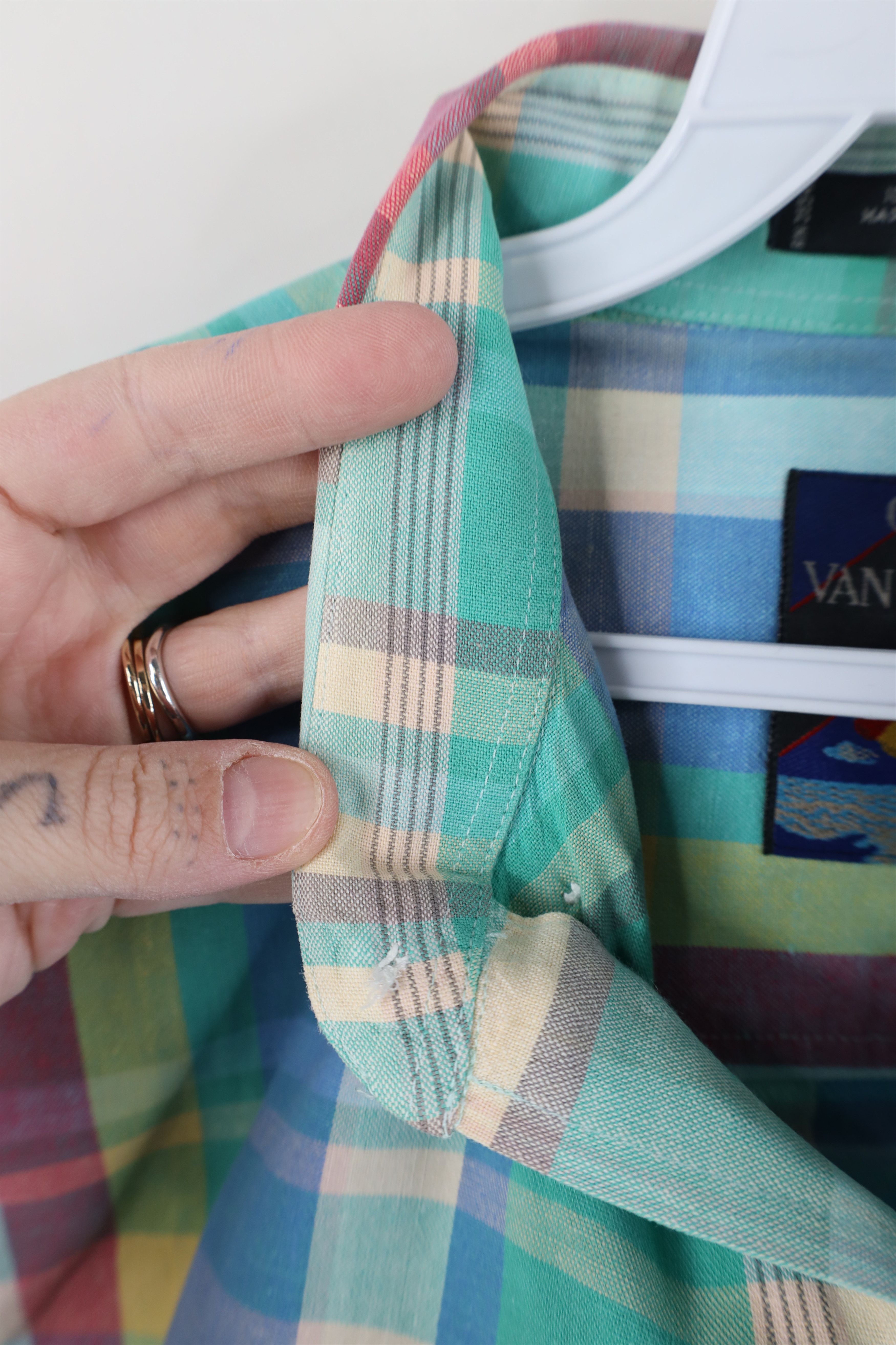 Vintage Vintage 90s Streetwear Rainbow Madras Button Down Shirt Size US L / EU 52-54 / 3 - 7 Thumbnail
