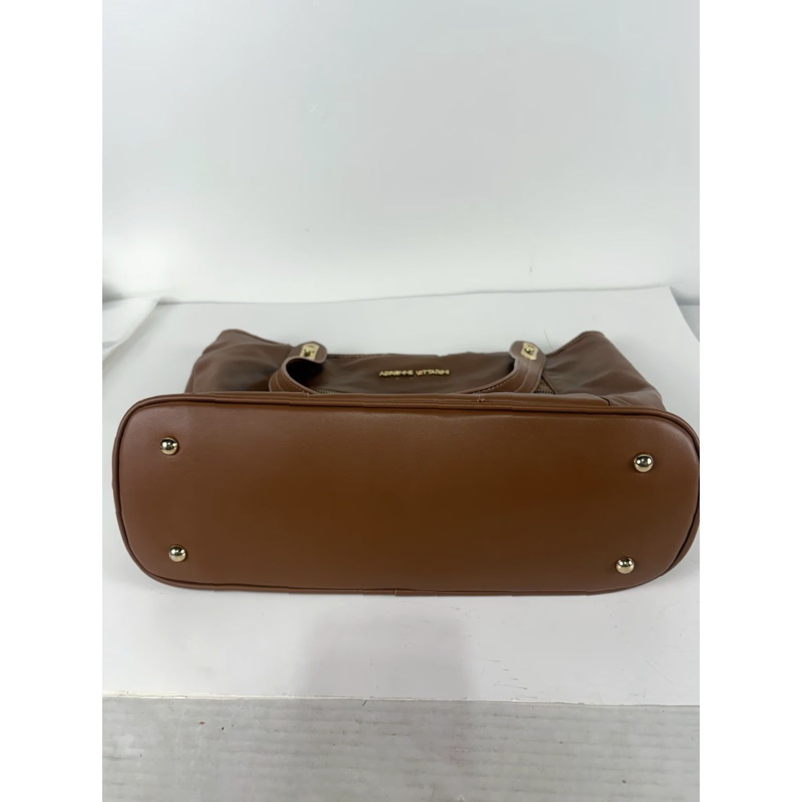 Vintage Adrienne Vittadini Cognac Vegan Leather Large Bag Size ONE SIZE - 6 Thumbnail