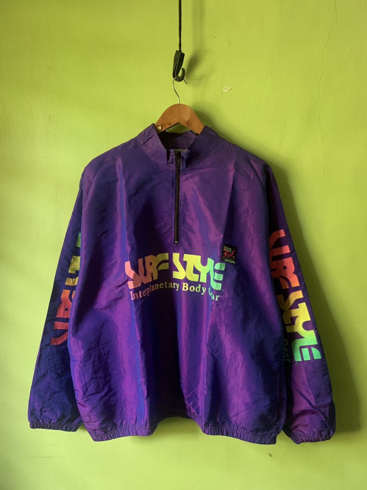 Vintage Vintage 1990s Surfstyle iridescent quarter zip windbreaker Size US XXL / EU 58 / 5 - 1 Thumbnail