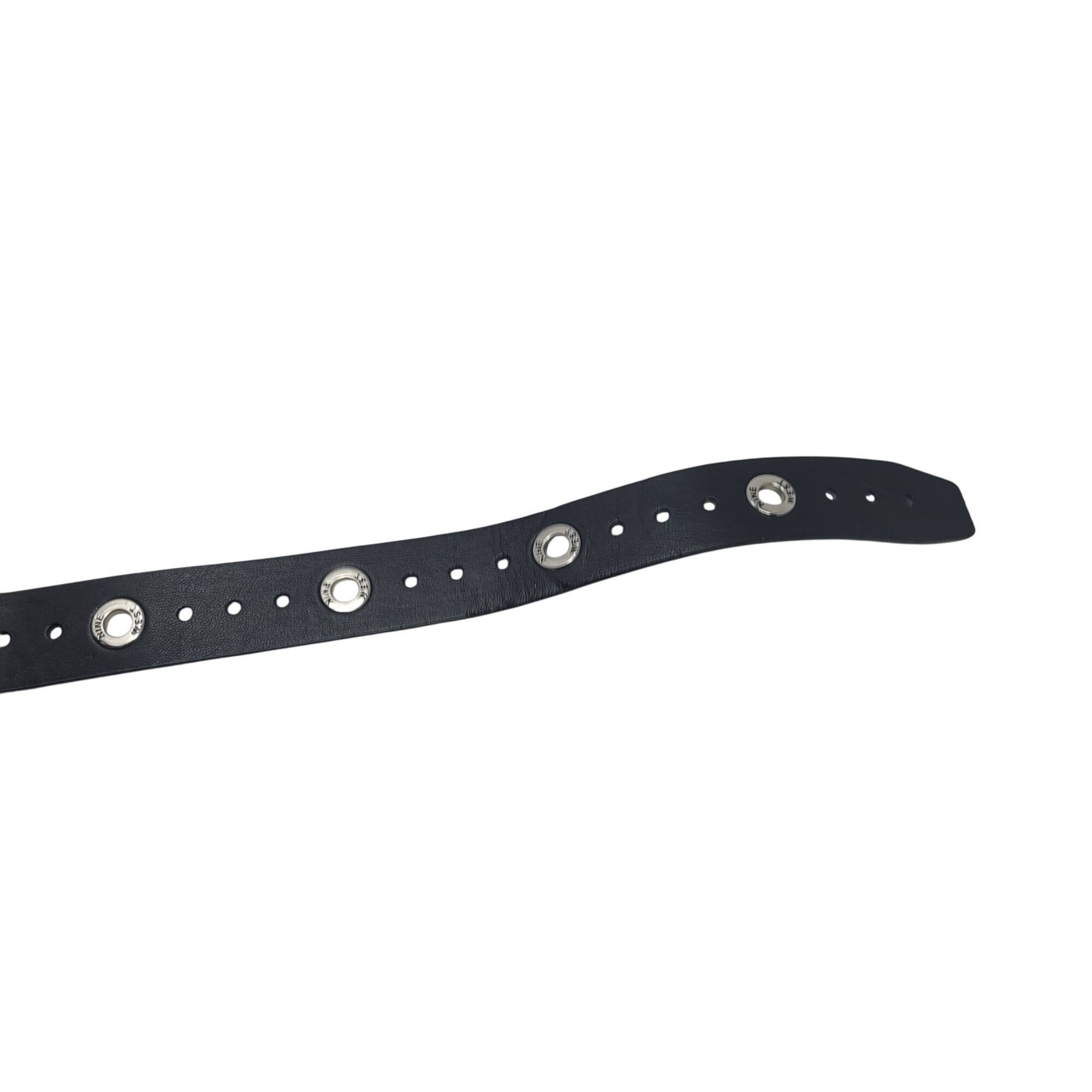 Nine West Womens Nine West Black Perforated Belt Sz XL Silver Logo Gro Size ONE SIZE - 6 Thumbnail