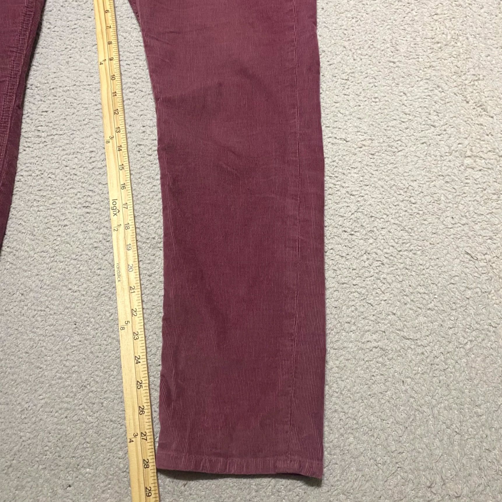 Boden Boden Womens Jeans Corduroy Red Slim Straight High Rise 10 Regular 28in Inseam 5-Pocket Pattern Solid Cotton Spandex Women Size 32" / US 10 / IT 46 - 6 Thumbnail