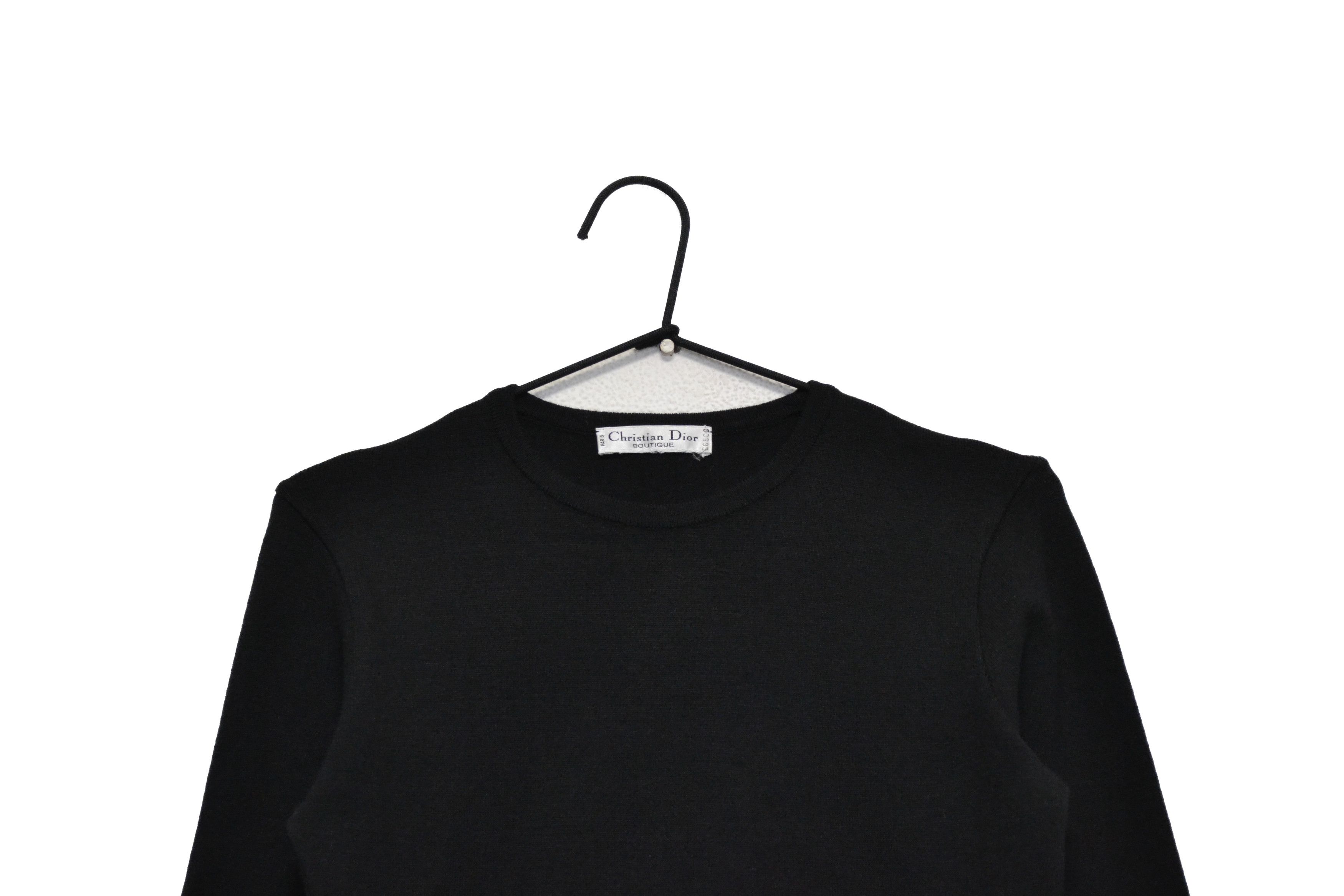 Christian Dior Monsieur Vintage Christian Dior Boutique Wool Black Women’s Sweater Size S / US 4 / IT 40 - 2 Thumbnail