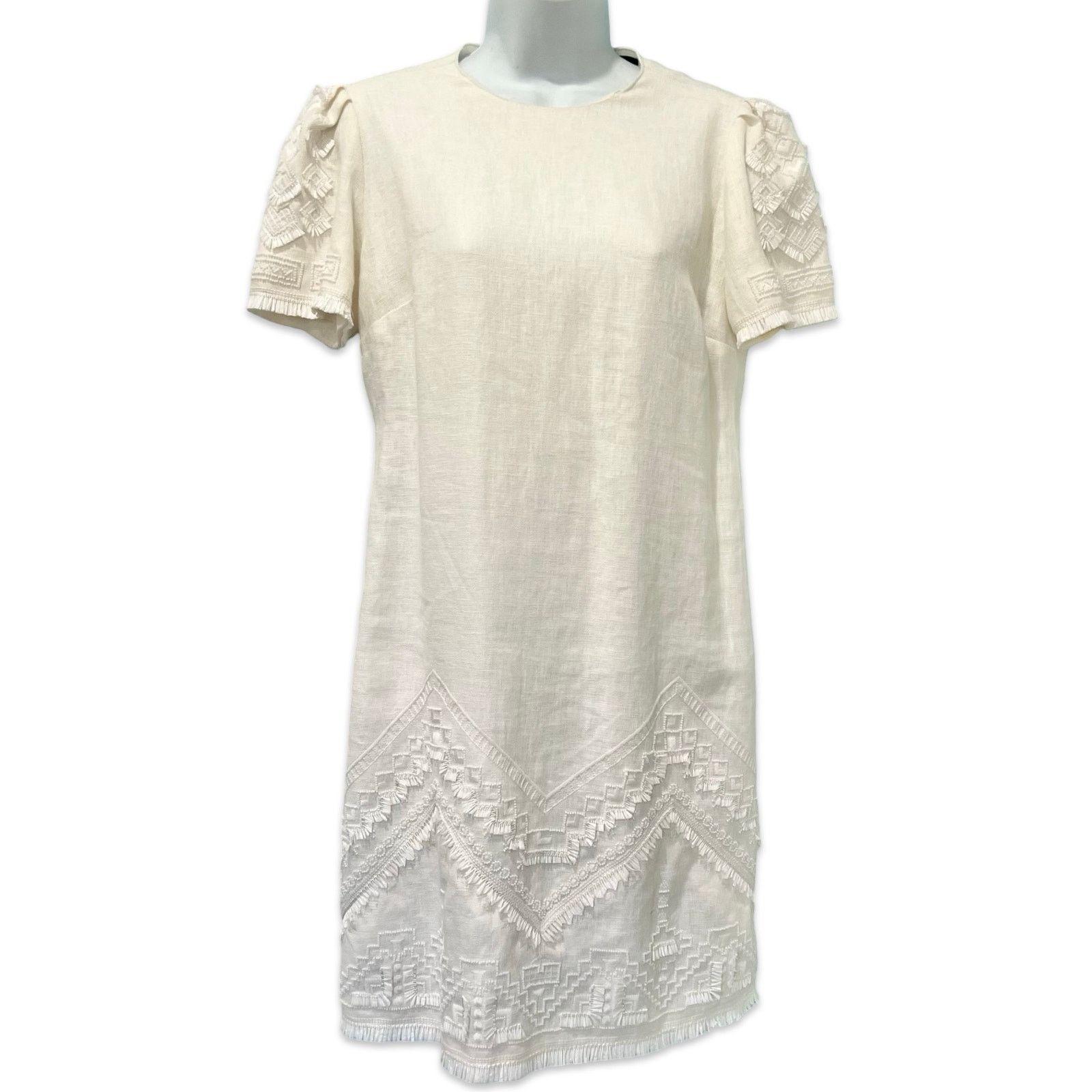 KOBI HALPERIN Kobi Halperin Ivory Beaded Tassel Shift Linen Dress size M Size M / US 6-8 / IT 42-44 - 1 Thumbnail