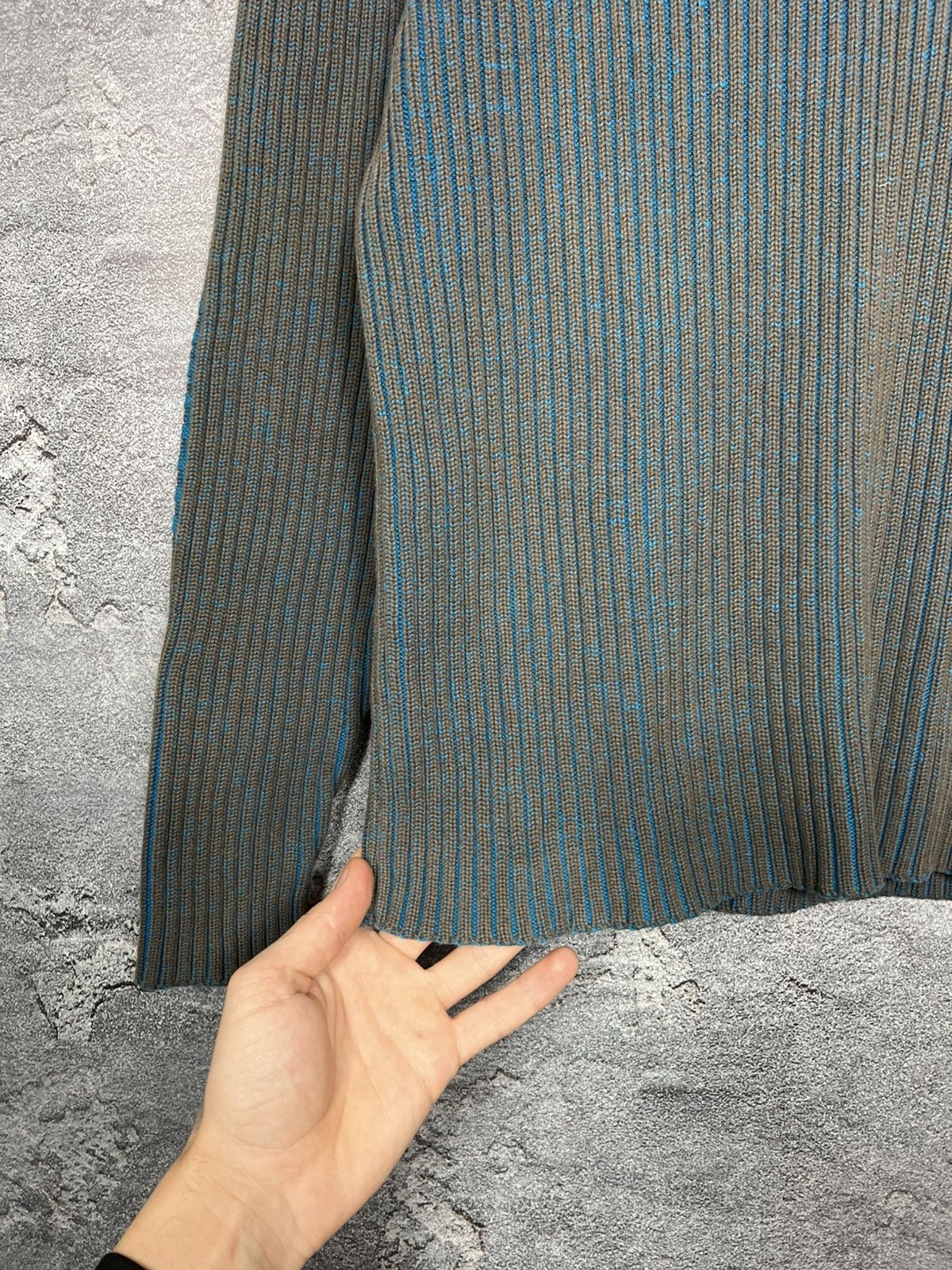 Chevignon Vintage Chevignon Ribbed Turtleneck Sweater A Blue Pattern Size US M / EU 48-50 / 2 - 5 Thumbnail