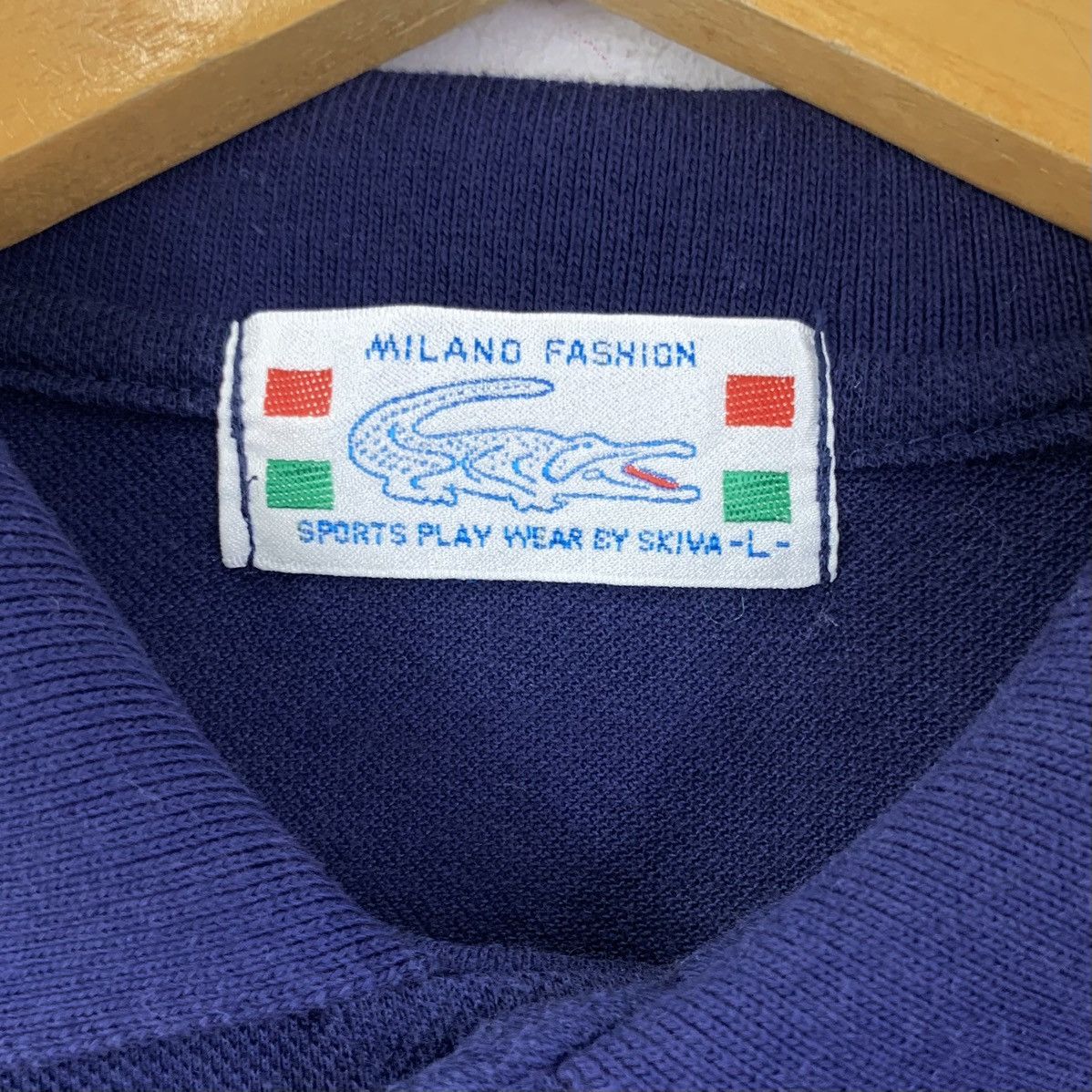 Vintage Vintage SKIVA MILANO FASHION Embossed Polo Tee Shirt Top Size US L / EU 52-54 / 3 - 5 Thumbnail