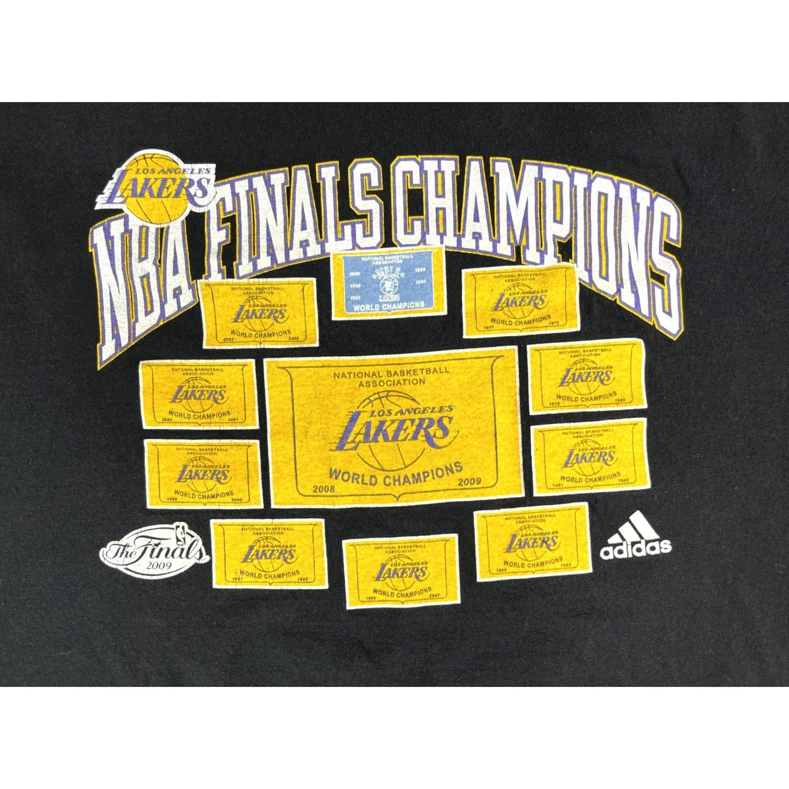 Adidas Men's Adidas 2009 NBA Finals Lakers T-Shirt Sz 2XL Black Cotton Crew Neck Short Sleeve Vintage Shirts Mens Size US XXL / EU 58 / 5 - 4 Thumbnail