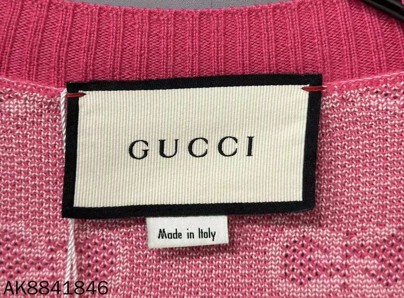 Gucci Gucci Pink full-print gold-button cardigan sweater 2502-Nex Size US XXS / EU 40 - 6 Thumbnail