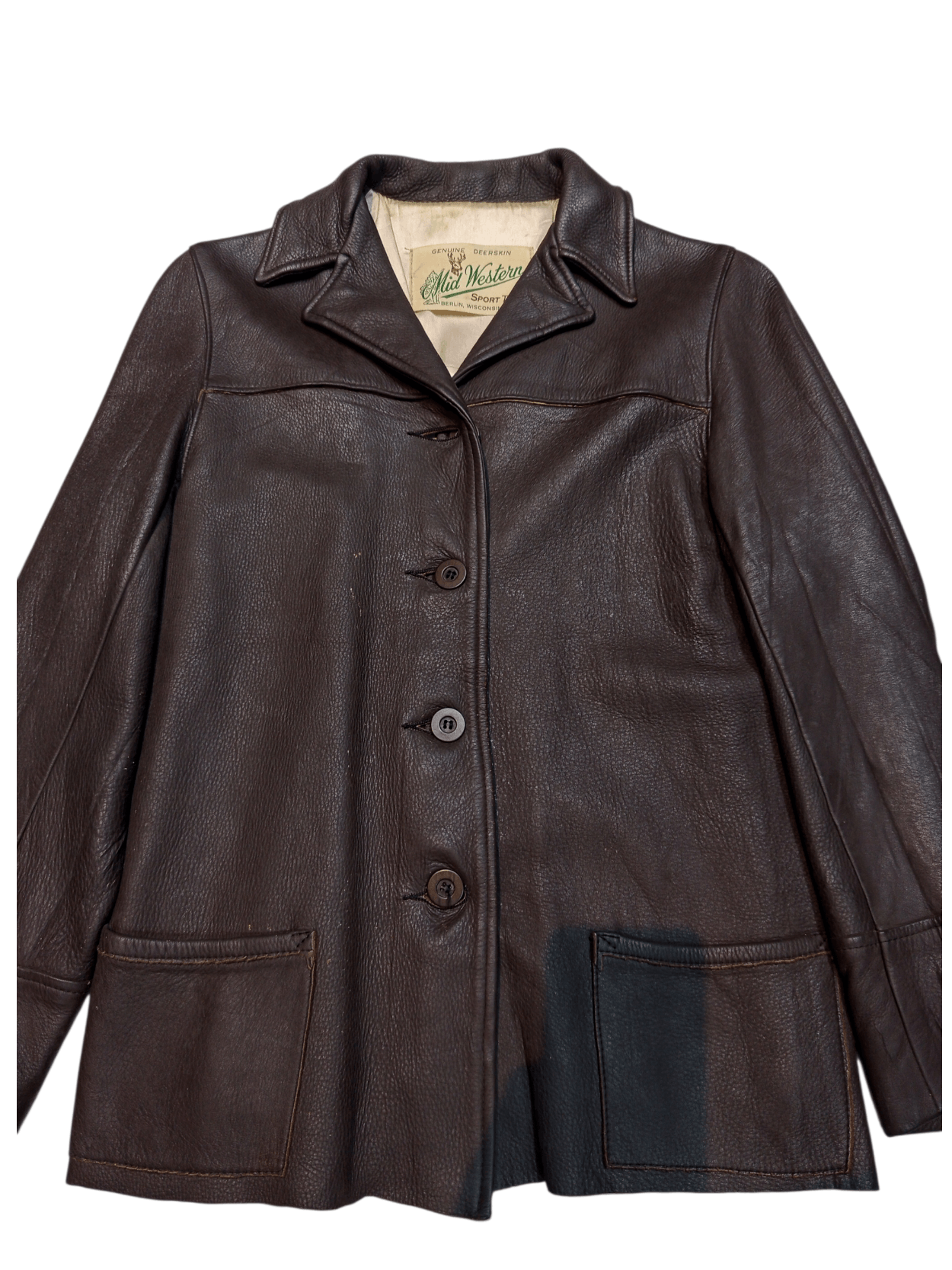 Vintage 1950s Mid Western Sport Togs Deerskin Leather Jacket Size S / US 4 / IT 40 - 2 Thumbnail