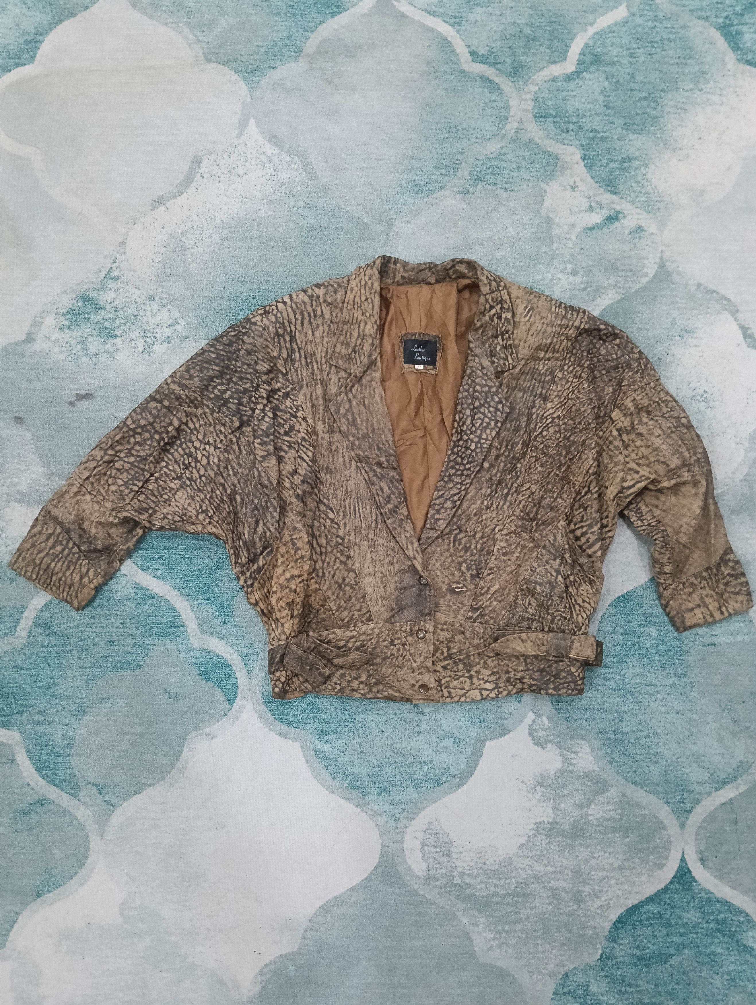 Designer × Fashion Victim × Leather Vintage Cropped Jacket Size L / US 10 / IT 46 - 1 Thumbnail