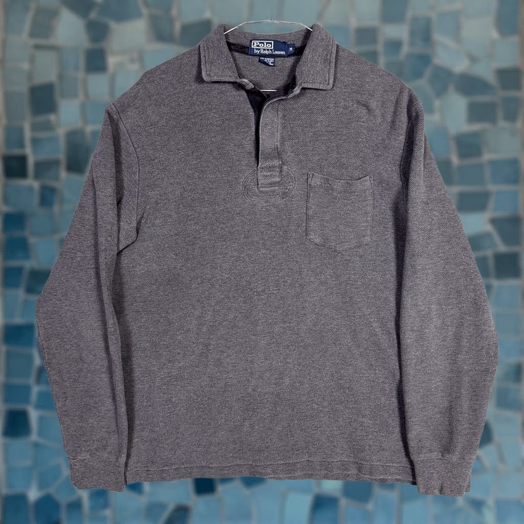 Polo Ralph Lauren VINTAGE Polo Ralph Lauren Rugby Shirt Mens M 90s Sweater Pocket Knit Pullover Size US M / EU 48-50 / 2 - 1 Thumbnail