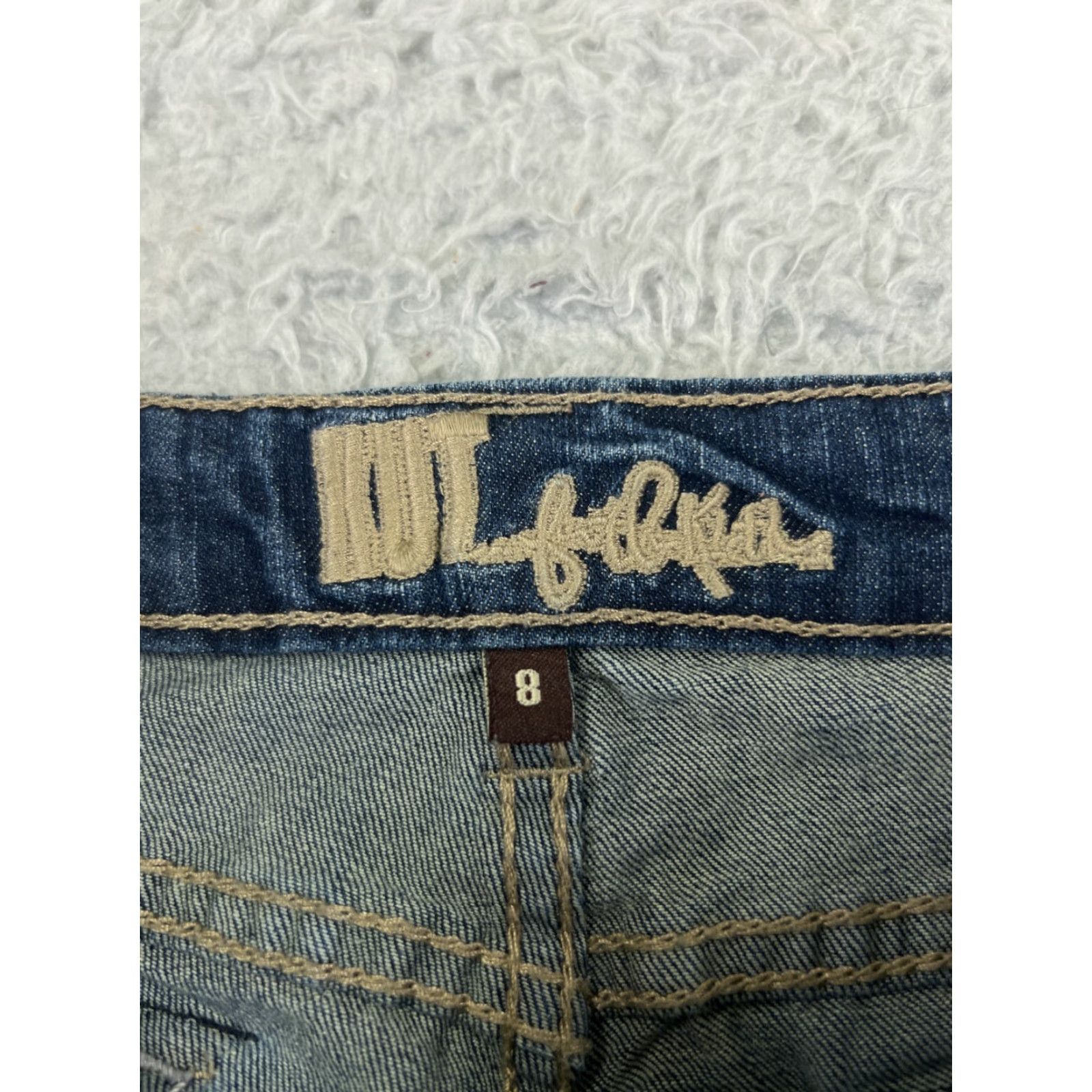 Vintage KUT from the Kloth Jeans Women 8 Blue Denim Bootcut Low Rise 30x30 Cotton Distressed Embroidered Logo Regular 30 in Inseam Size 30" / US 8 / IT 44 - 6 Thumbnail