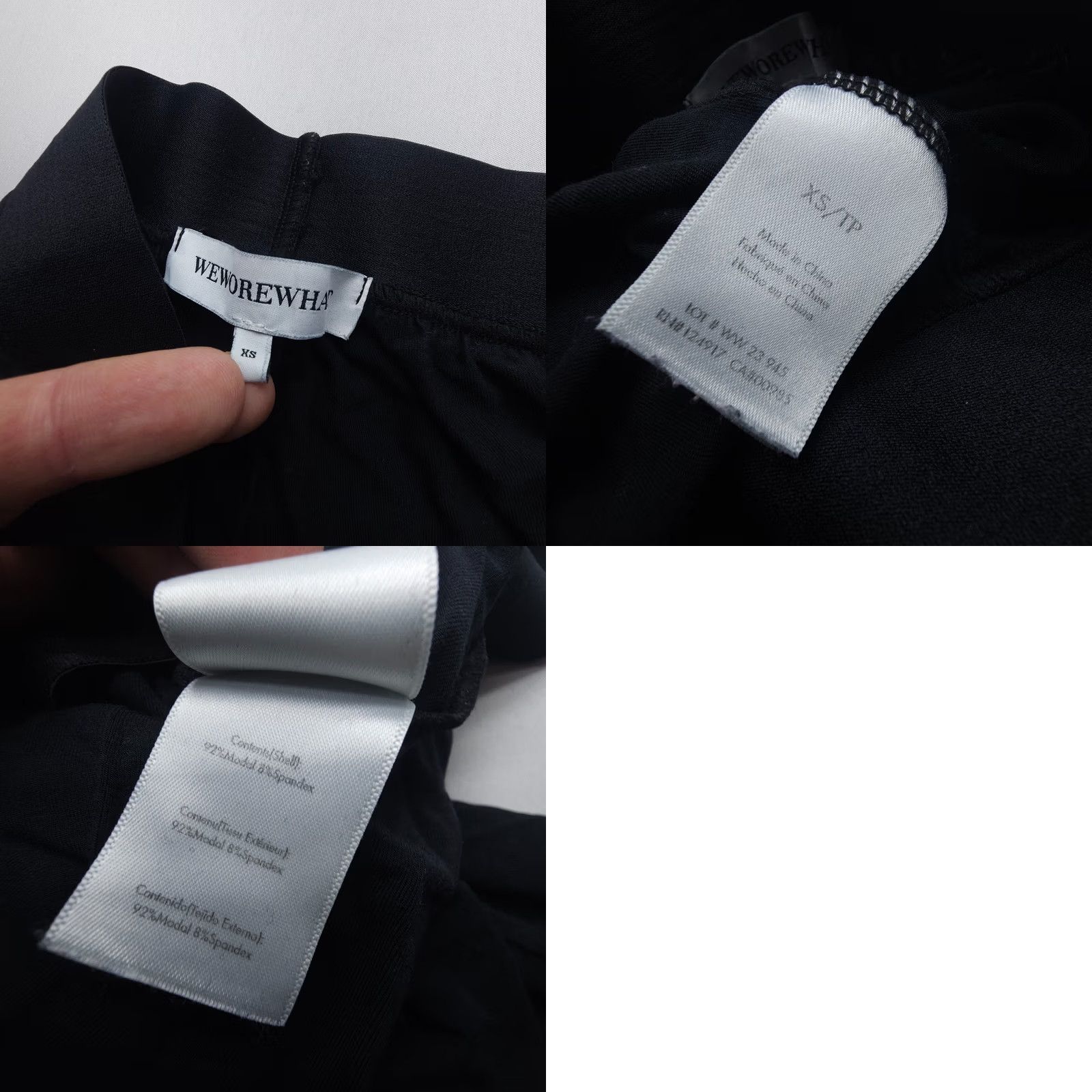 Vintage WeWoreWhat Pants Wide Leg Pull On Black Modal Stretch Lounge Sleep Cozy XS Women Size 26" / US 2 / IT 38 - 8 Thumbnail