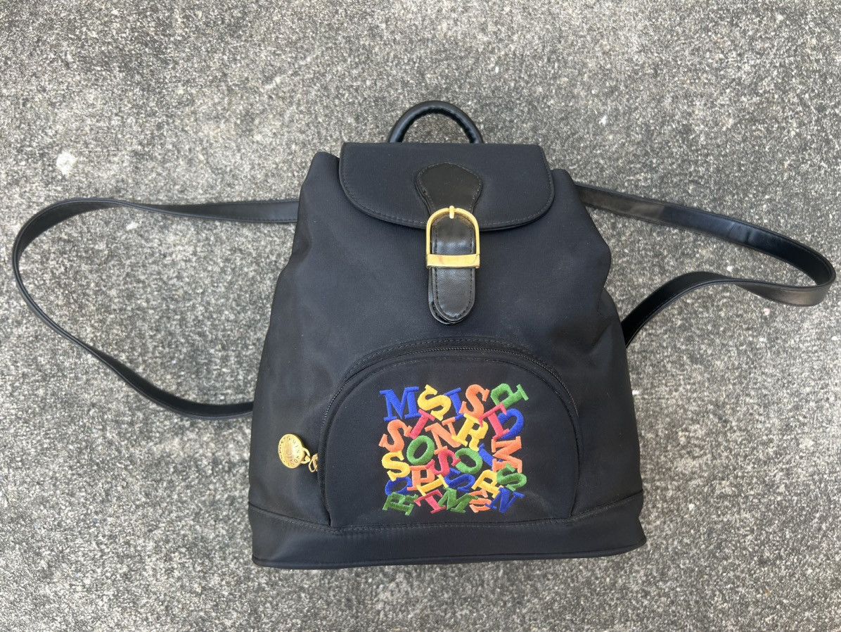 Missoni Vintage 90s Missoni Sport Embroidery Black Backpack Bag Size ONE SIZE - 5 Thumbnail