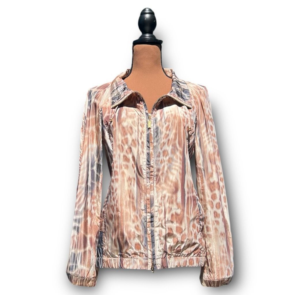St. John St. John Animal Printed Taffeta Windbreaker Jacket Praline M Size XS / US 0-2 / IT 36-38 - 5 Thumbnail