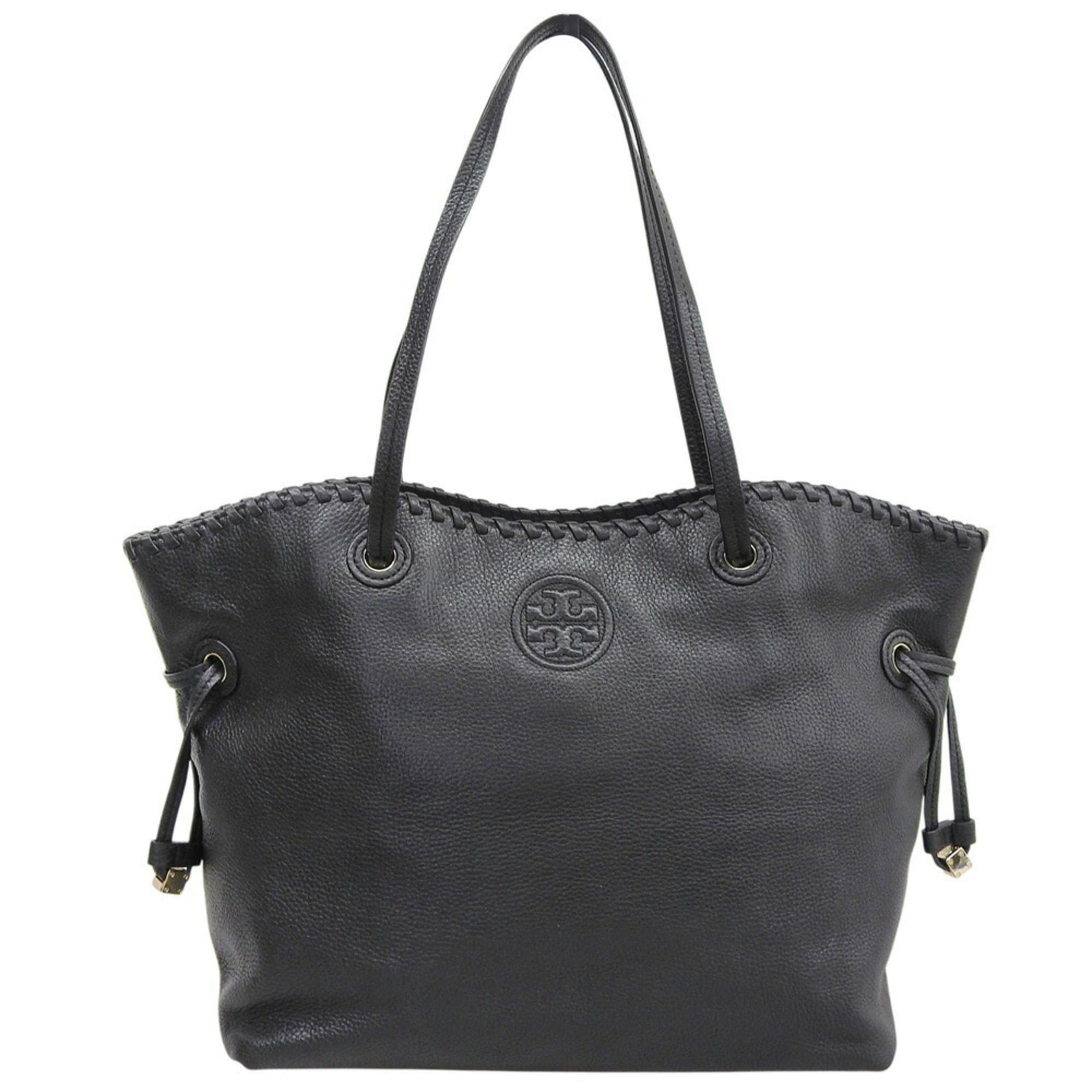 Tory Burch Tory Burch boat-shaped tote bag/shoulder bag, leather, black. Size ONE SIZE - 1 Thumbnail