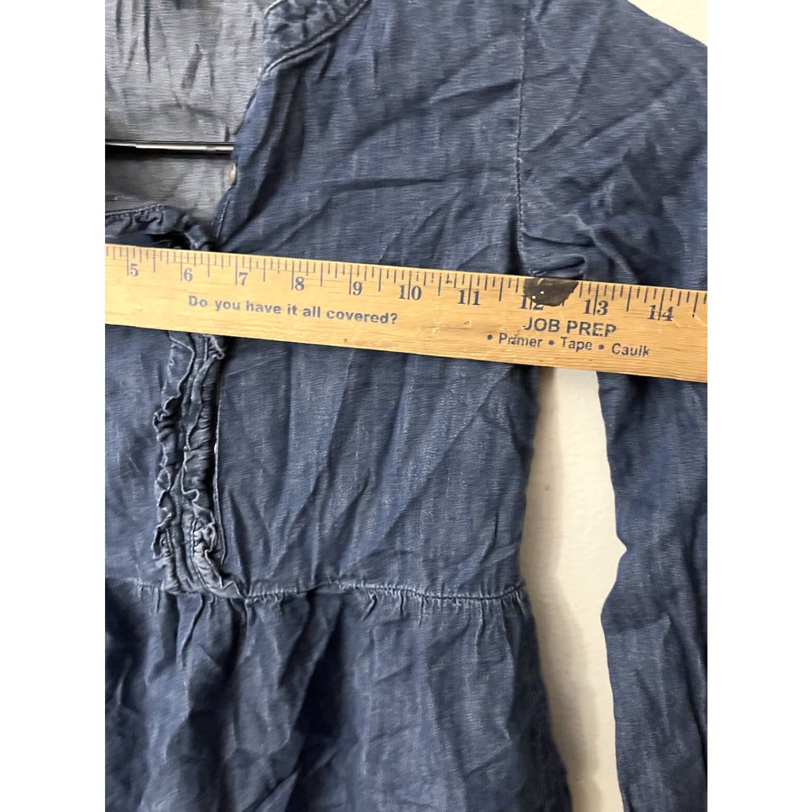 Gap Gap Shirt Women S Blue Denim Chambray Top 3/4 Sleeve Henley V-Neck Pullover Casual Bohemian American Fun Size S / US 4 / IT 40 - 5 Thumbnail