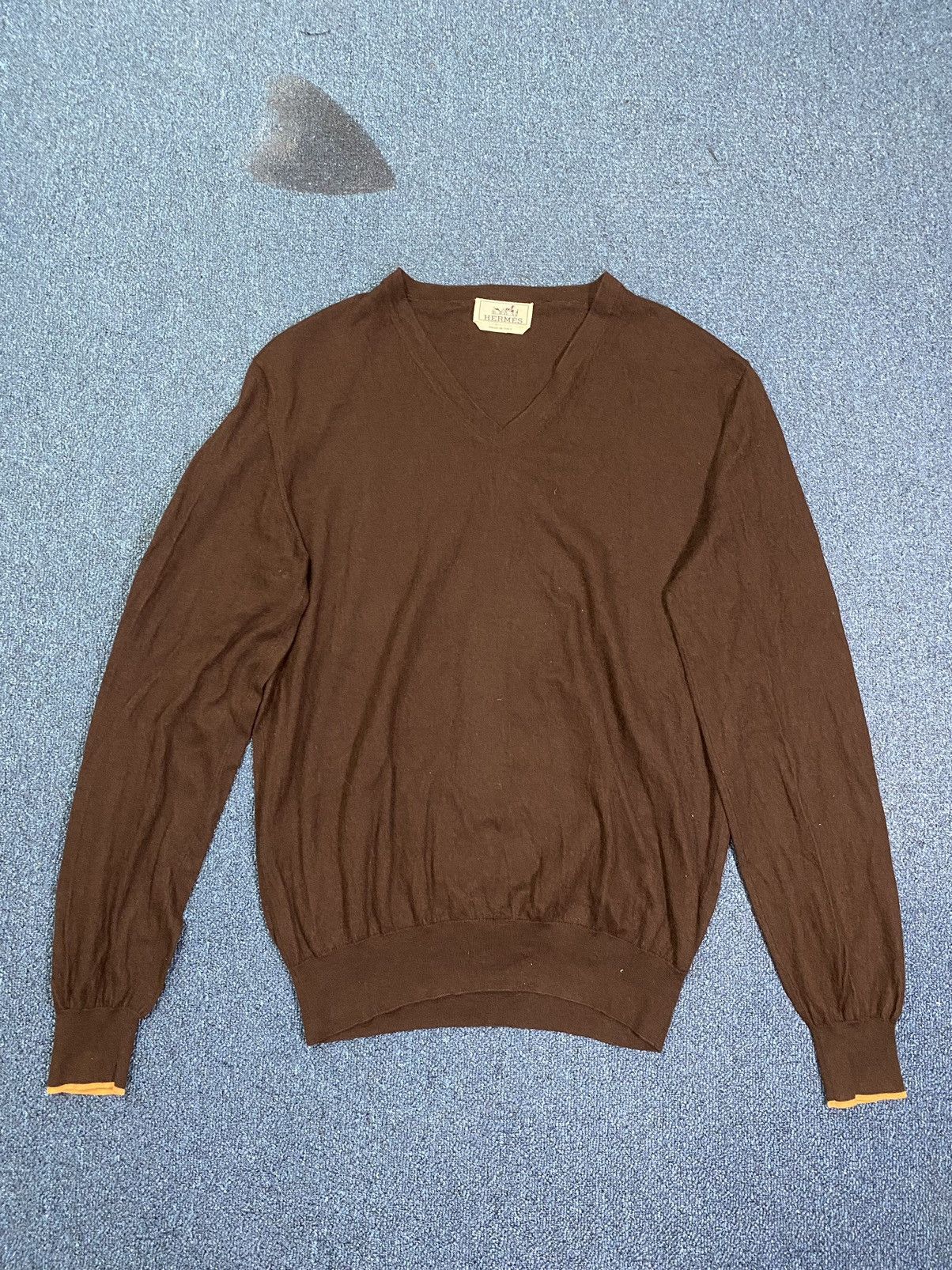 Hermes Hermes Cashmere V-Neck Size US L / EU 52-54 / 3 - 1 Thumbnail