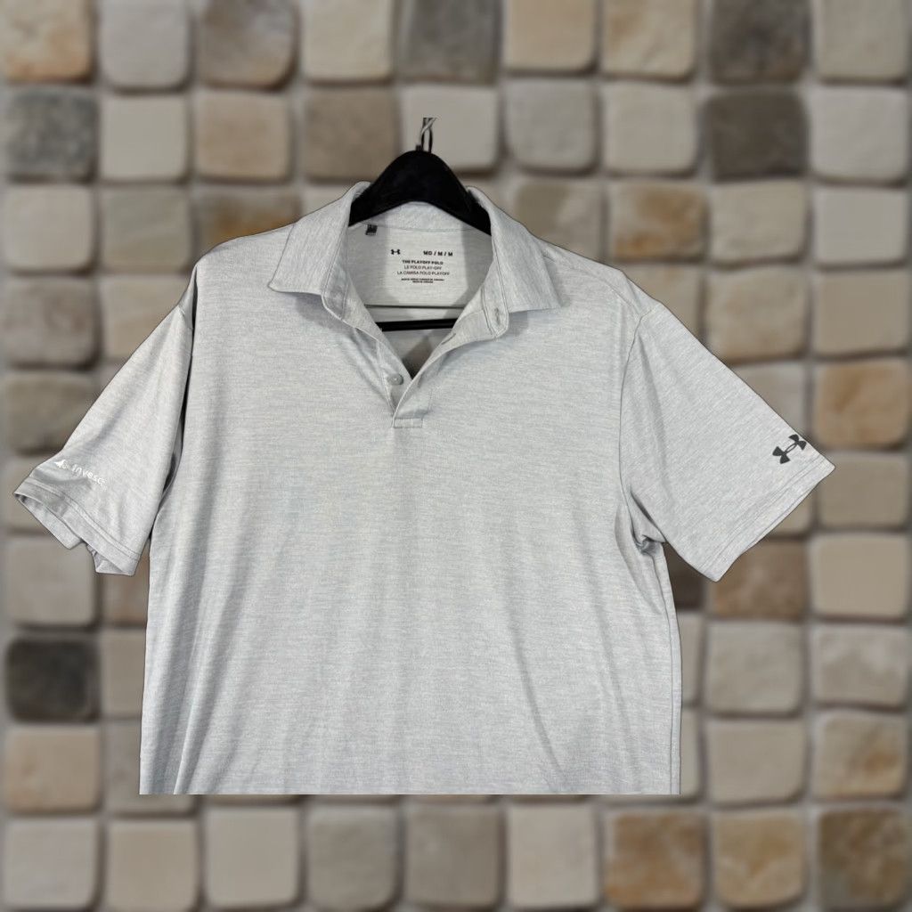 Under Armour Under Armour Playoff Polo Golf Shirt Mens M Gray Stretch Embroidered Logo Shirt Size US M / EU 48-50 / 2 - 1 Thumbnail