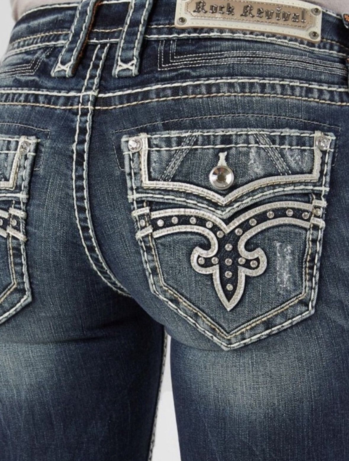 Rock Revival Rock Revival Priya Women's 27 Embellished Stretch Jeans Size 27" / US 4 / IT 40 - 1 Thumbnail