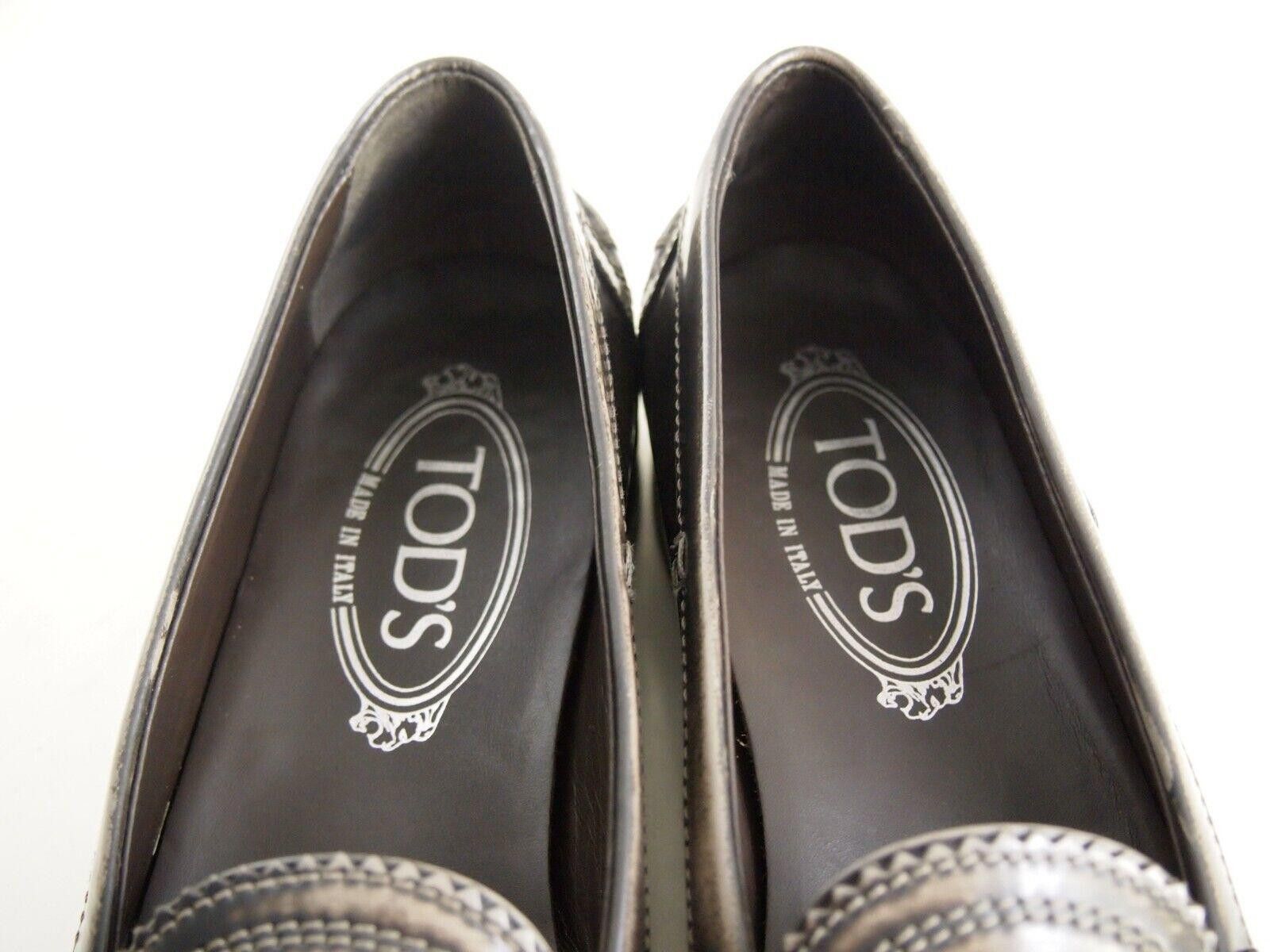 Tod's Tod's Penny Loafers Gray Burnished Leather EU 36.5 US 6.5 Size US 6.5 / IT 36.5 - 4 Thumbnail