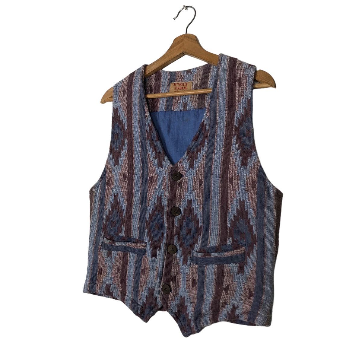 Japanese Brand 🔥90’s Vintage Vest Navajo Aztec Chimayo Jungle Storm Size US M / EU 48-50 / 2 - 2 Thumbnail