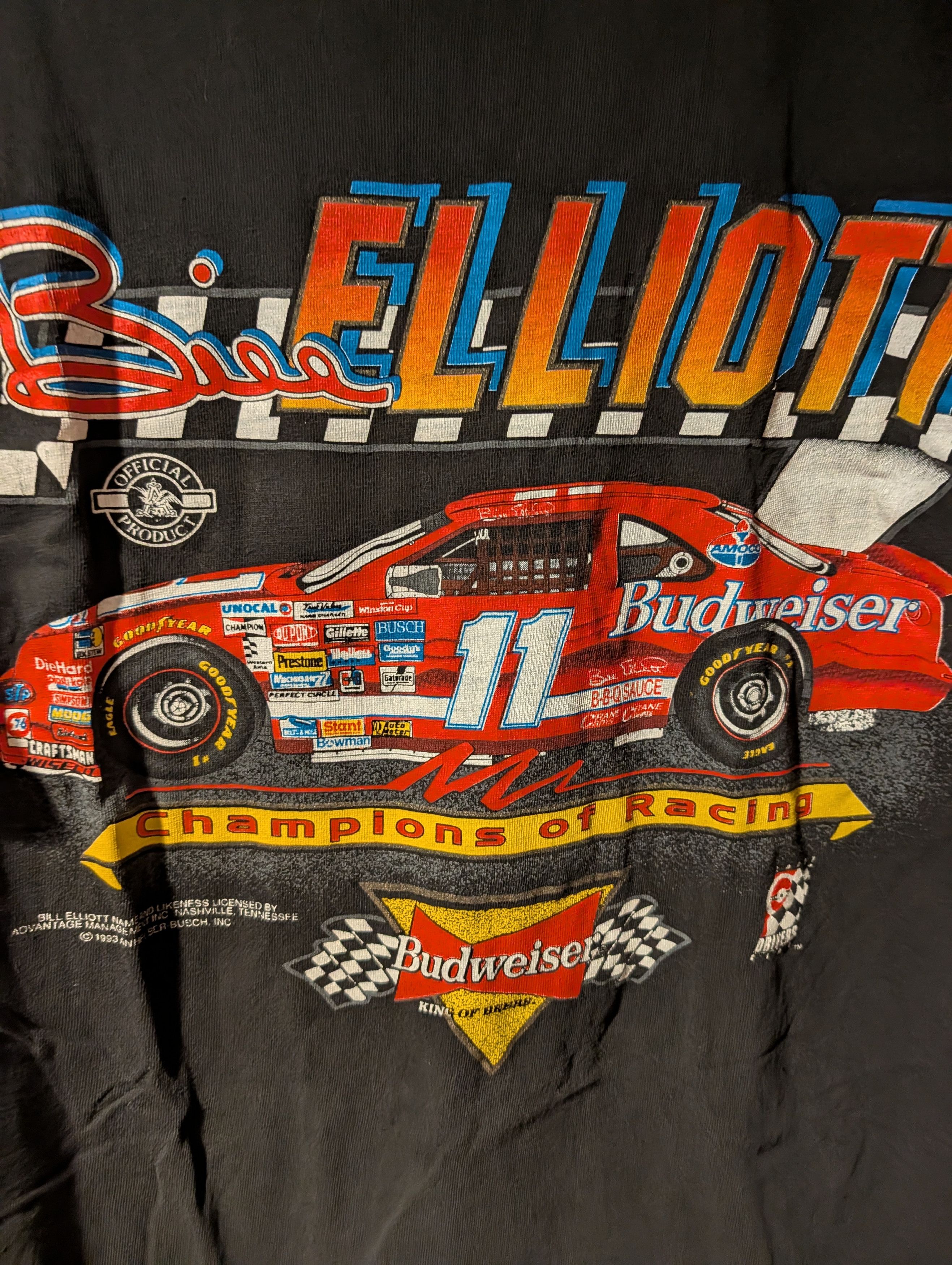NASCAR Bill Elliott Budweiser NASCAR Vintage 1993 Logo 7 T-Shirt XL Size US XL / EU 56 / 4 - 2 Thumbnail
