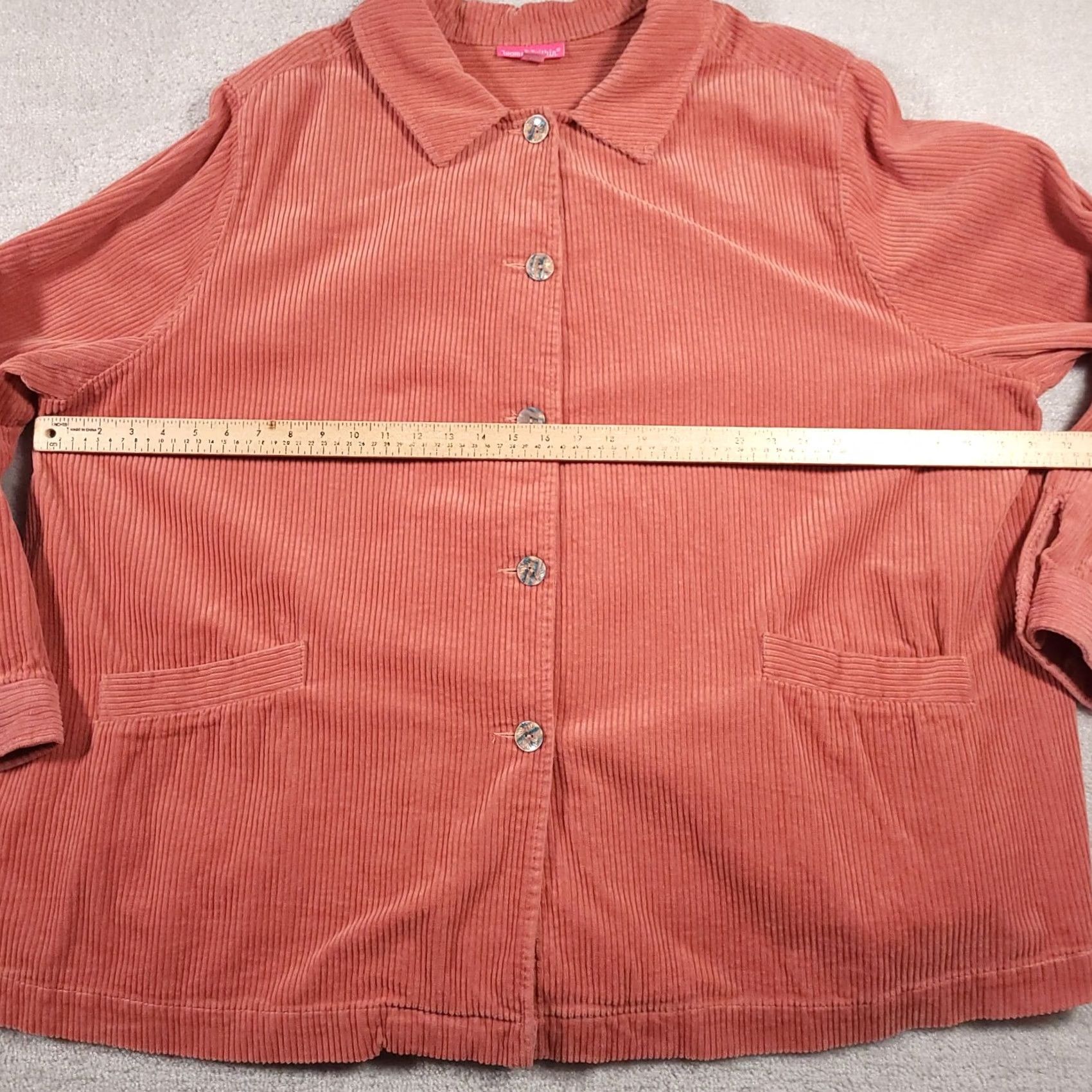 Vintage VINTAGE Woman Within Shacket Women's Plus 3X Pink Corduroy Coat Chore Jacket Lagenlook Shacket Size XXL / US 16-18 / IT 52-54 - 6 Thumbnail