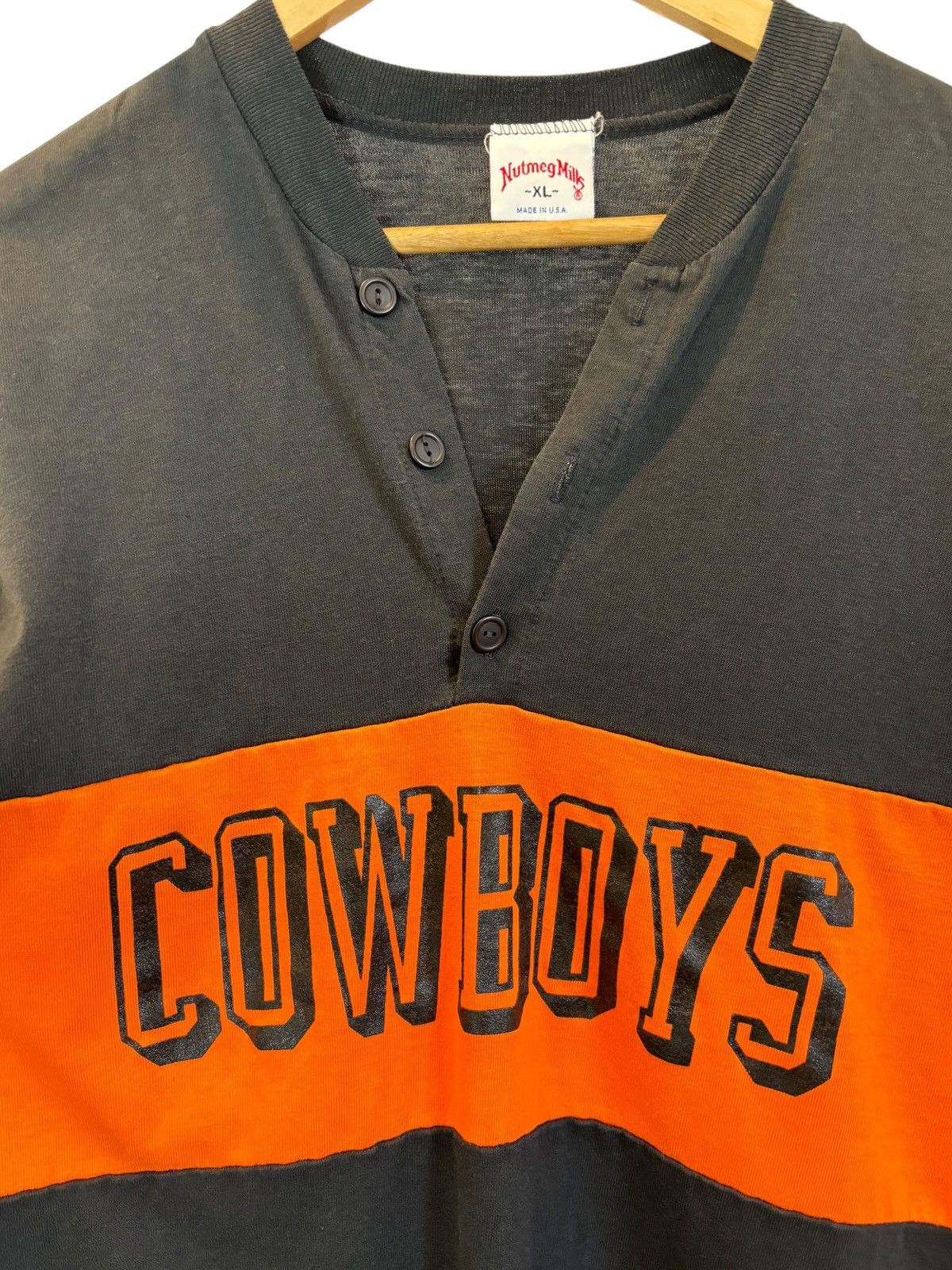 Nutmeg Vintage 90’s Nutmeg Mills Oklahoma State Striped Shirt Size US XL / EU 56 / 4 - 2 Thumbnail